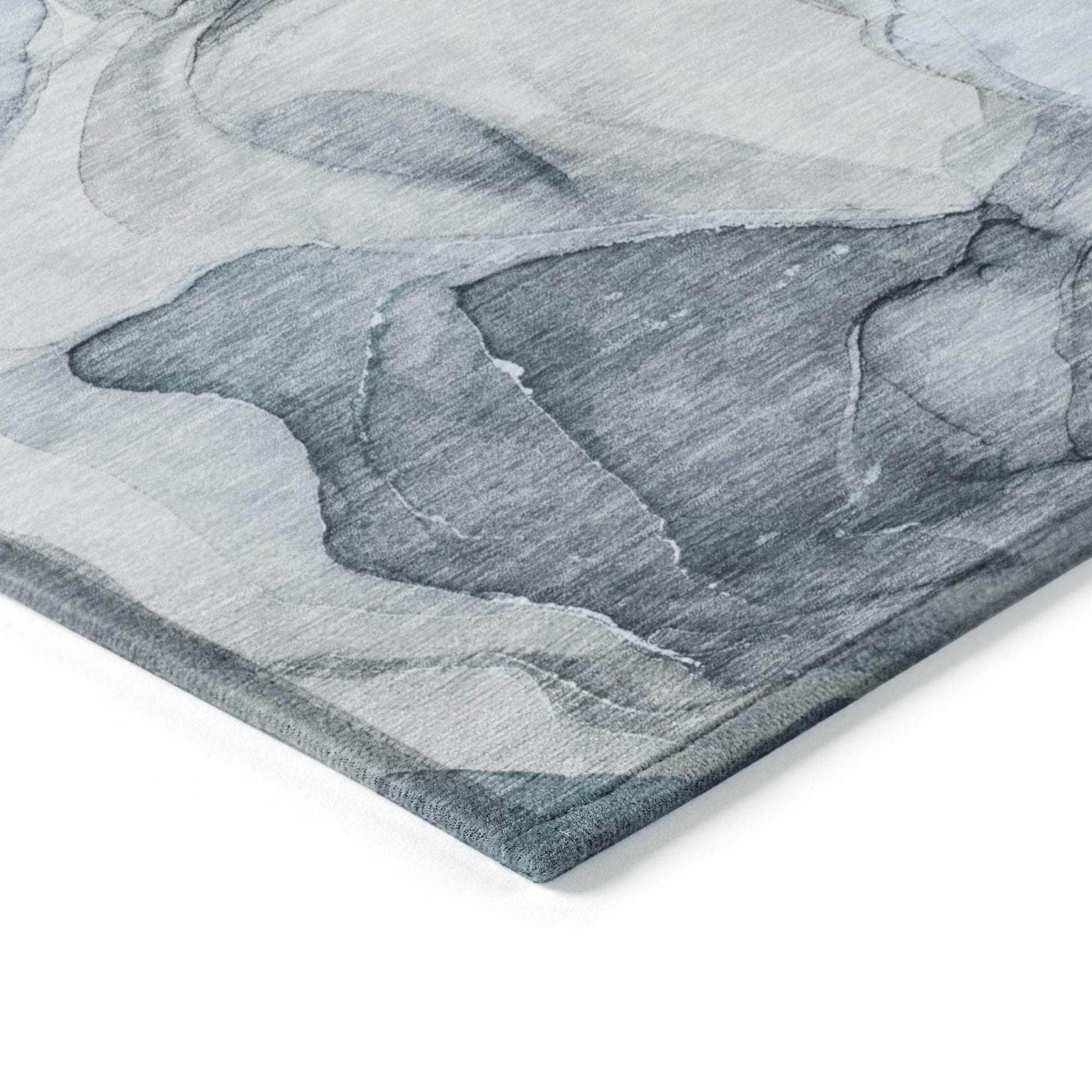 Machine Made ACN504 Teal Rugs