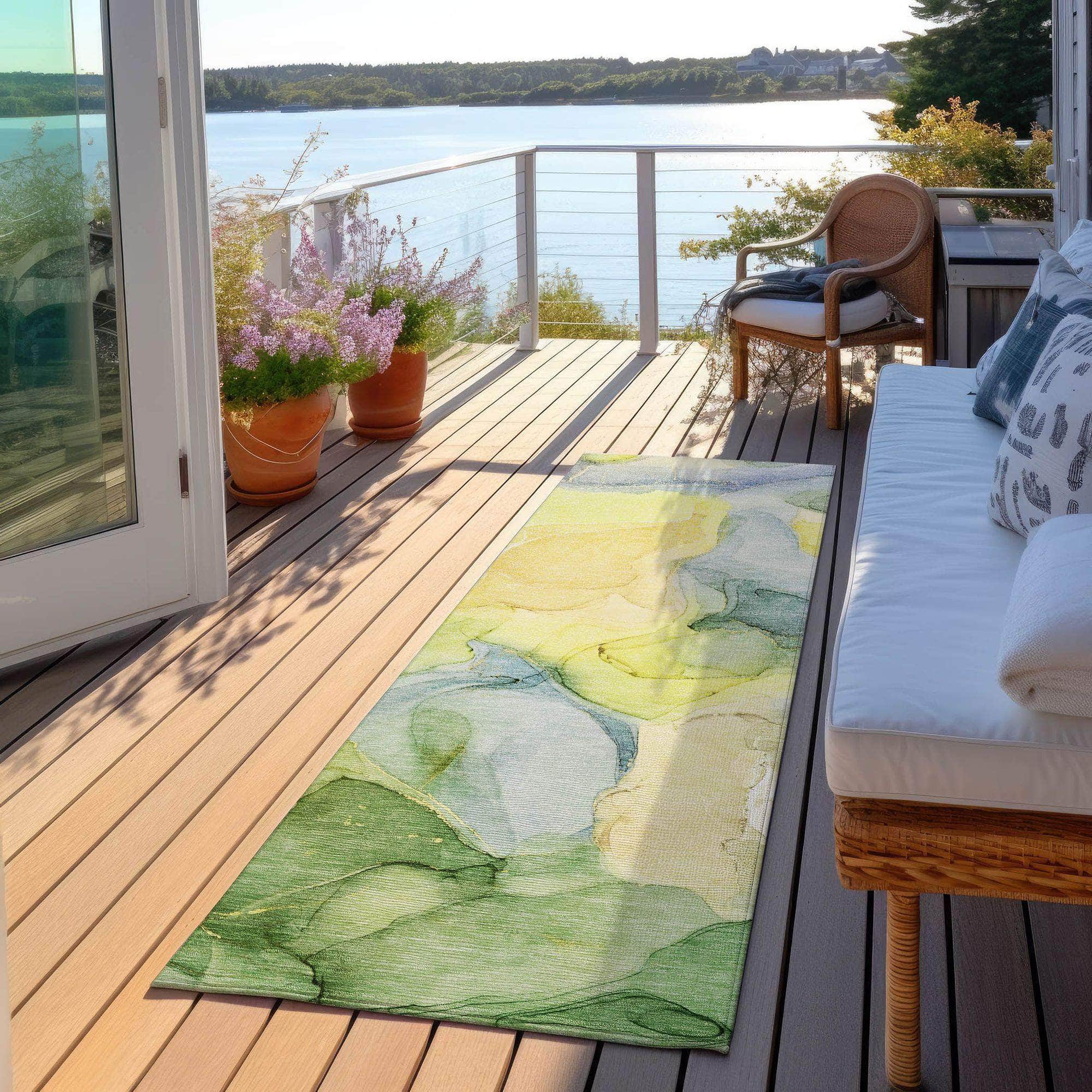Machine Made ACN504 Yellow Gold Rugs