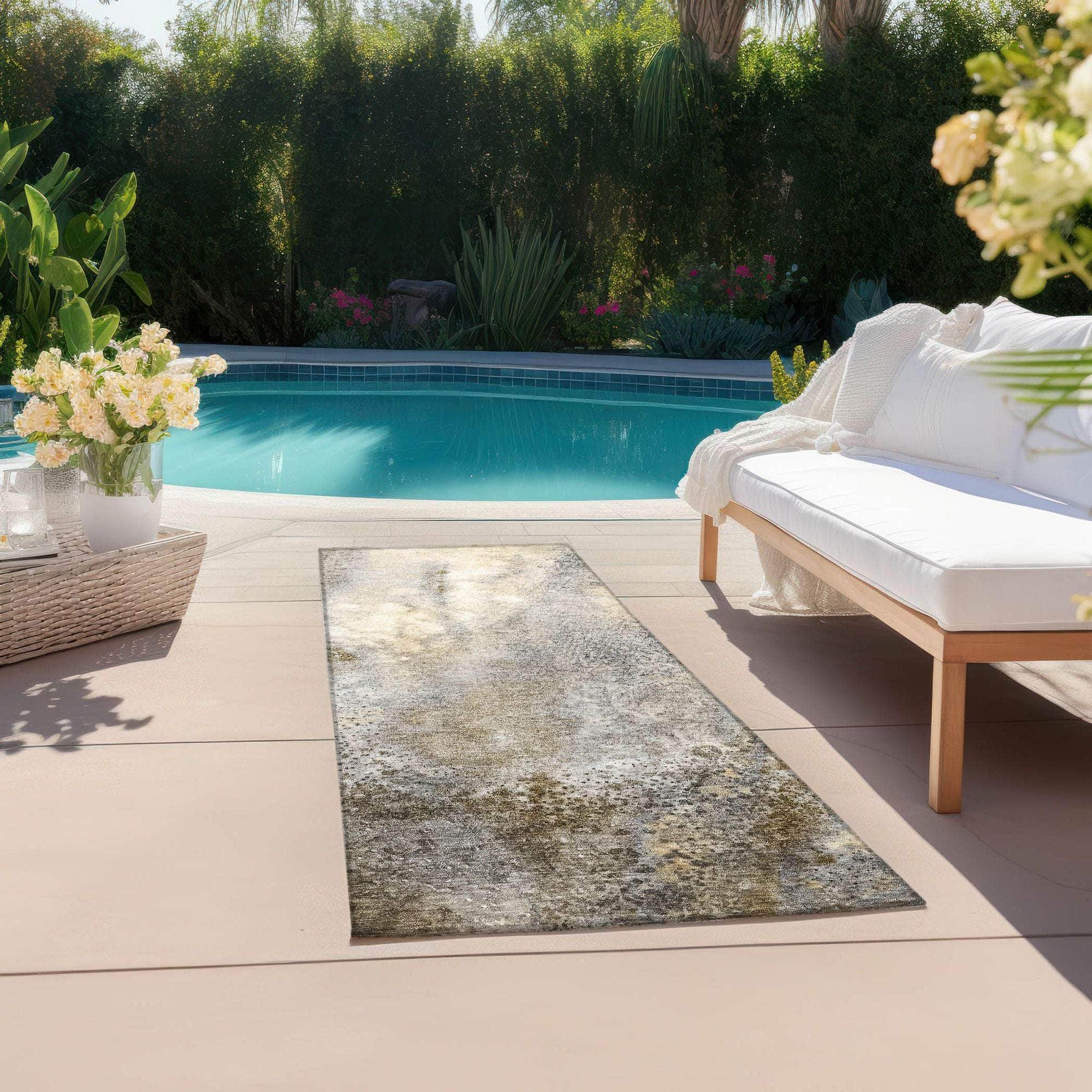 Machine Made ACN505 Beige Brown Rugs