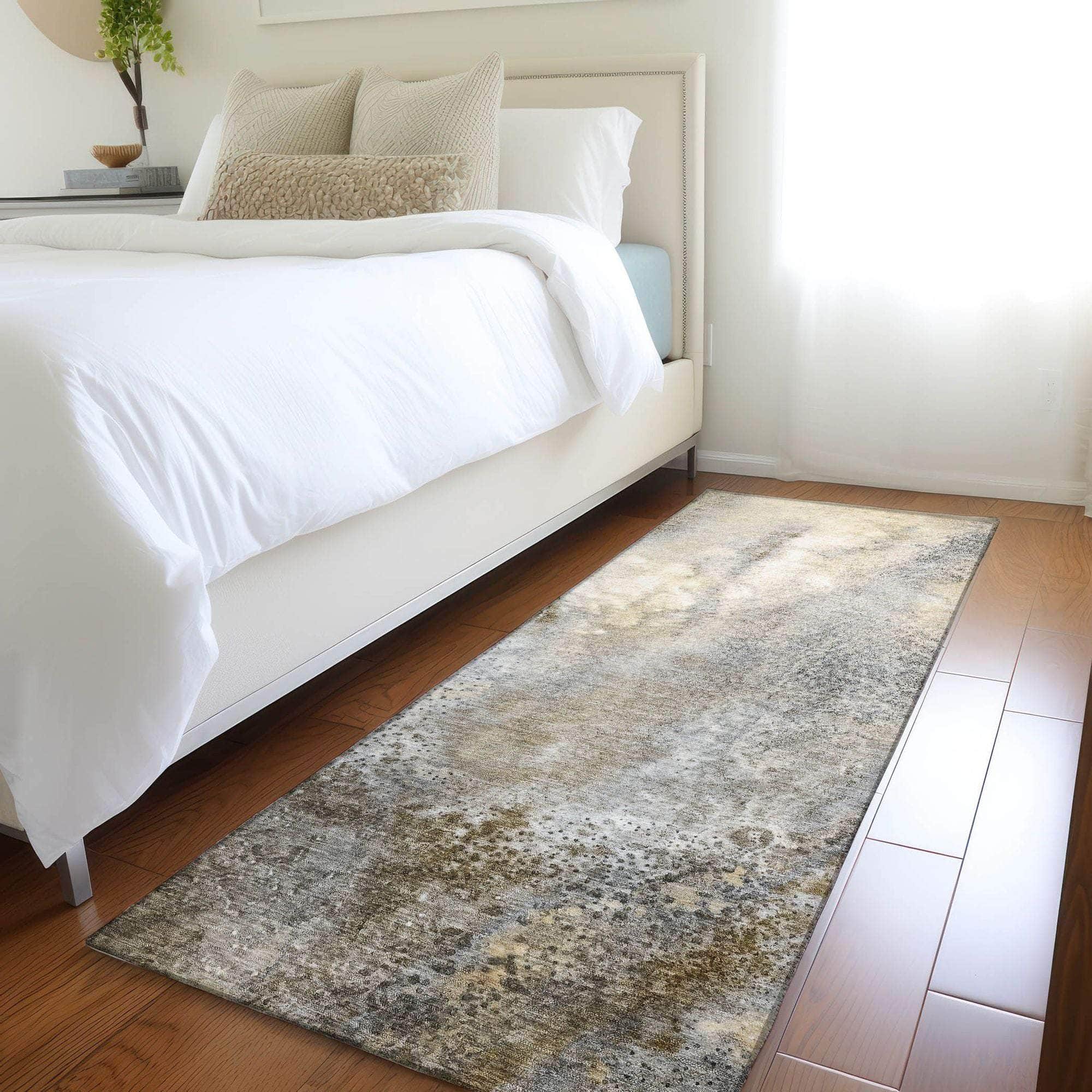 Machine Made ACN505 Beige Brown Rugs