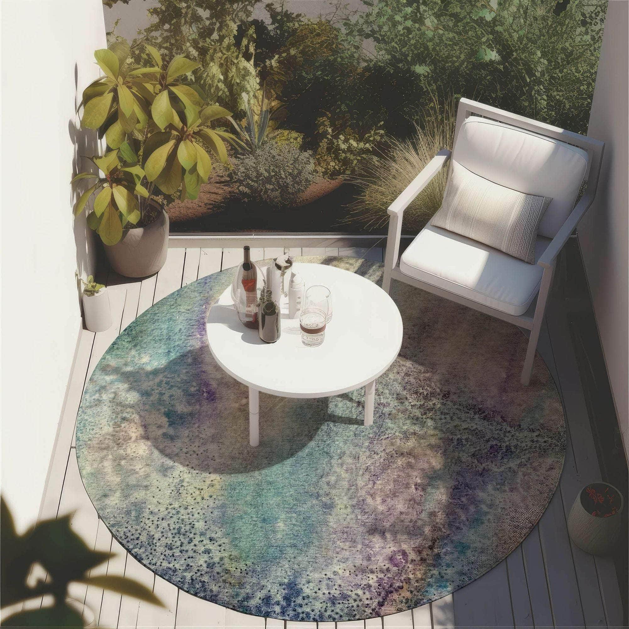 Machine Made ACN505 Blue Rugs