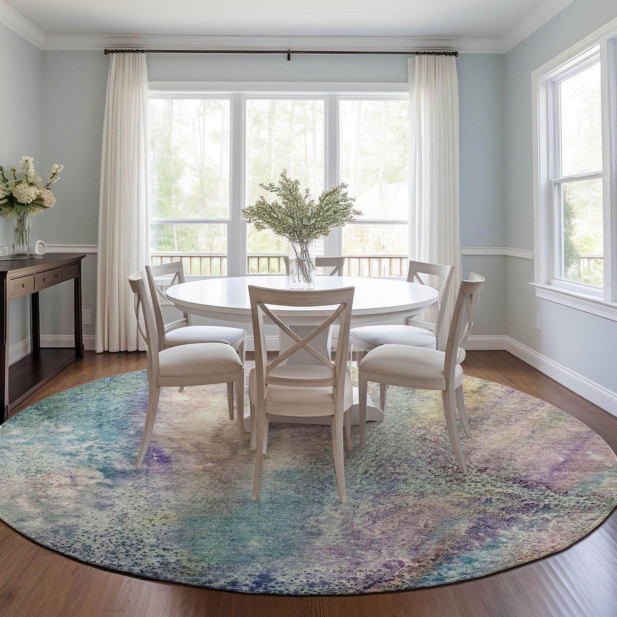 Machine Made ACN505 Blue Rugs