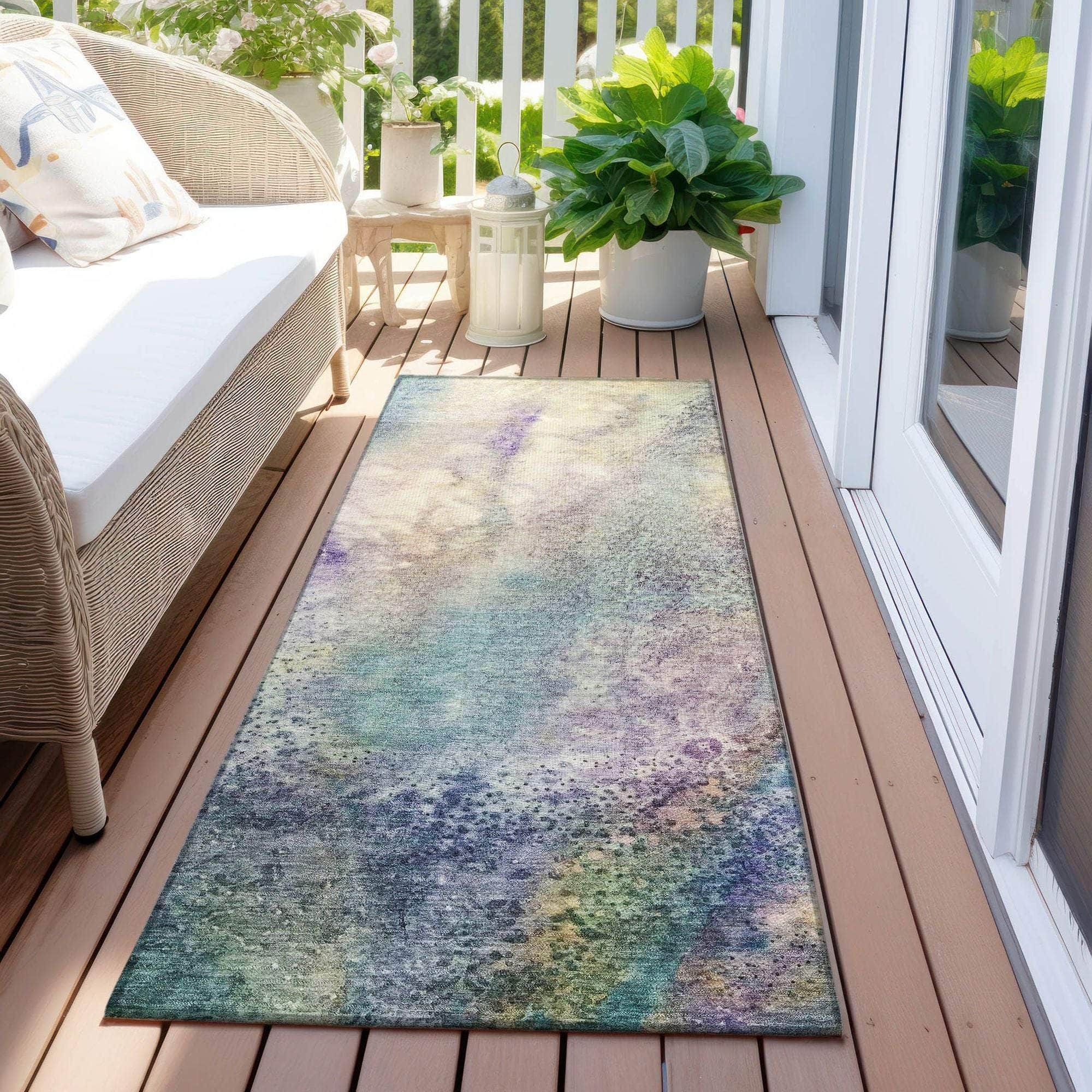 Machine Made ACN505 Blue Rugs