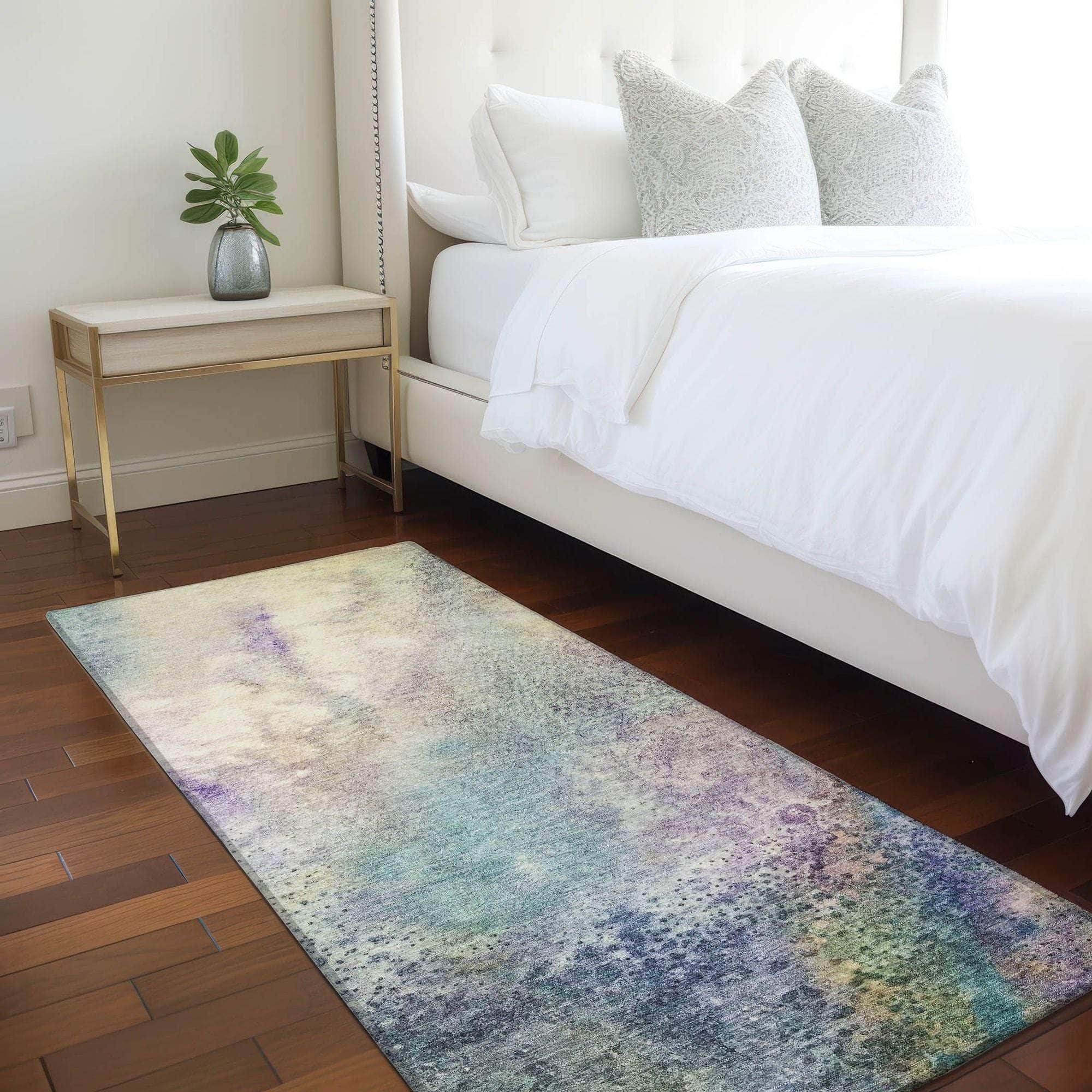 Machine Made ACN505 Blue Rugs