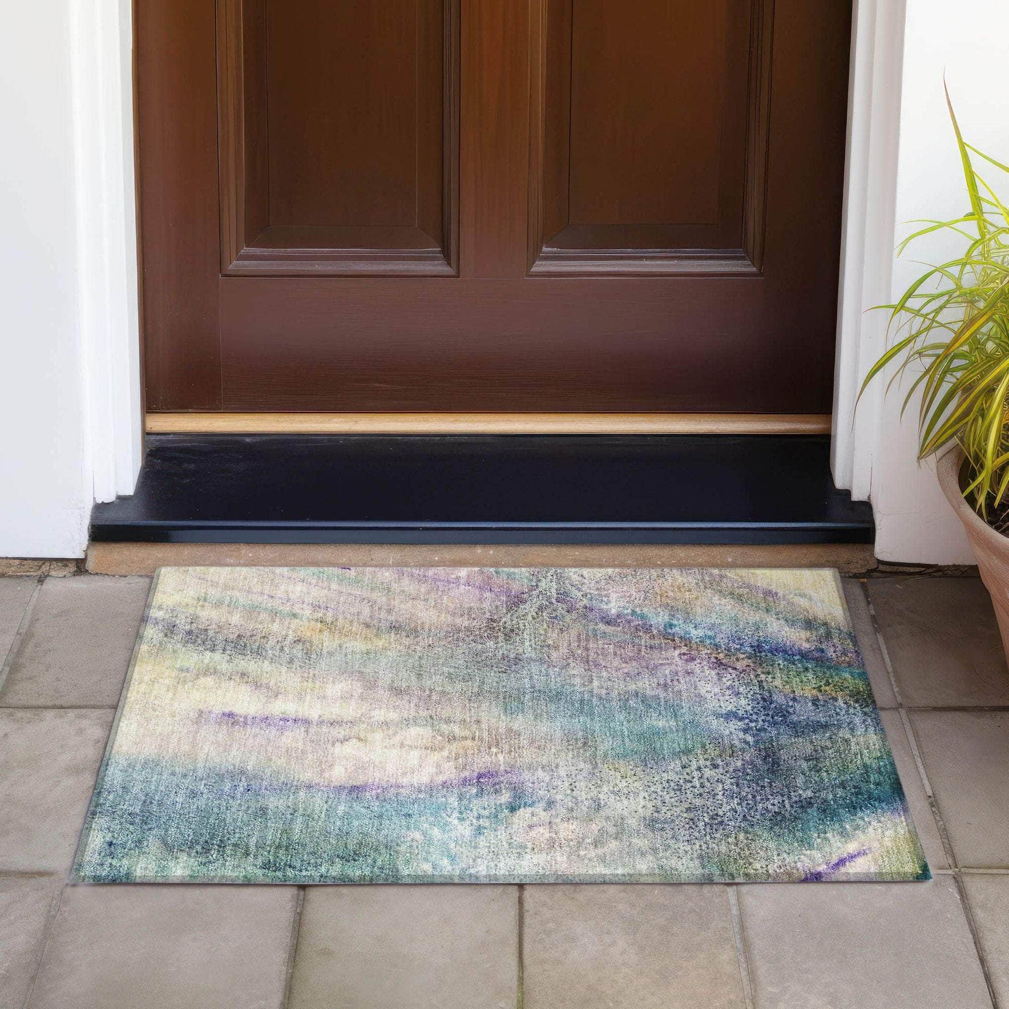 Machine Made ACN505 Blue Rugs