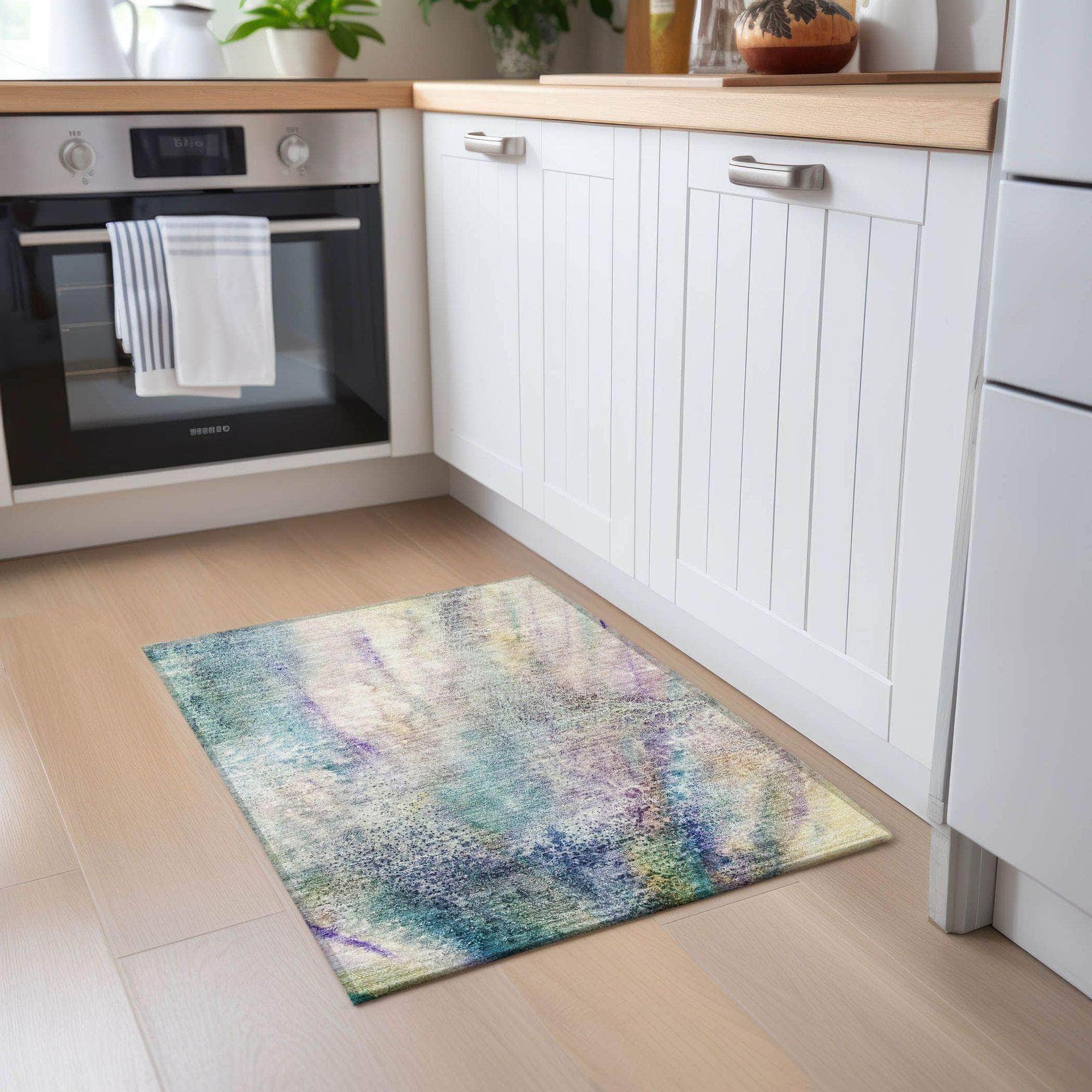Machine Made ACN505 Blue Rugs