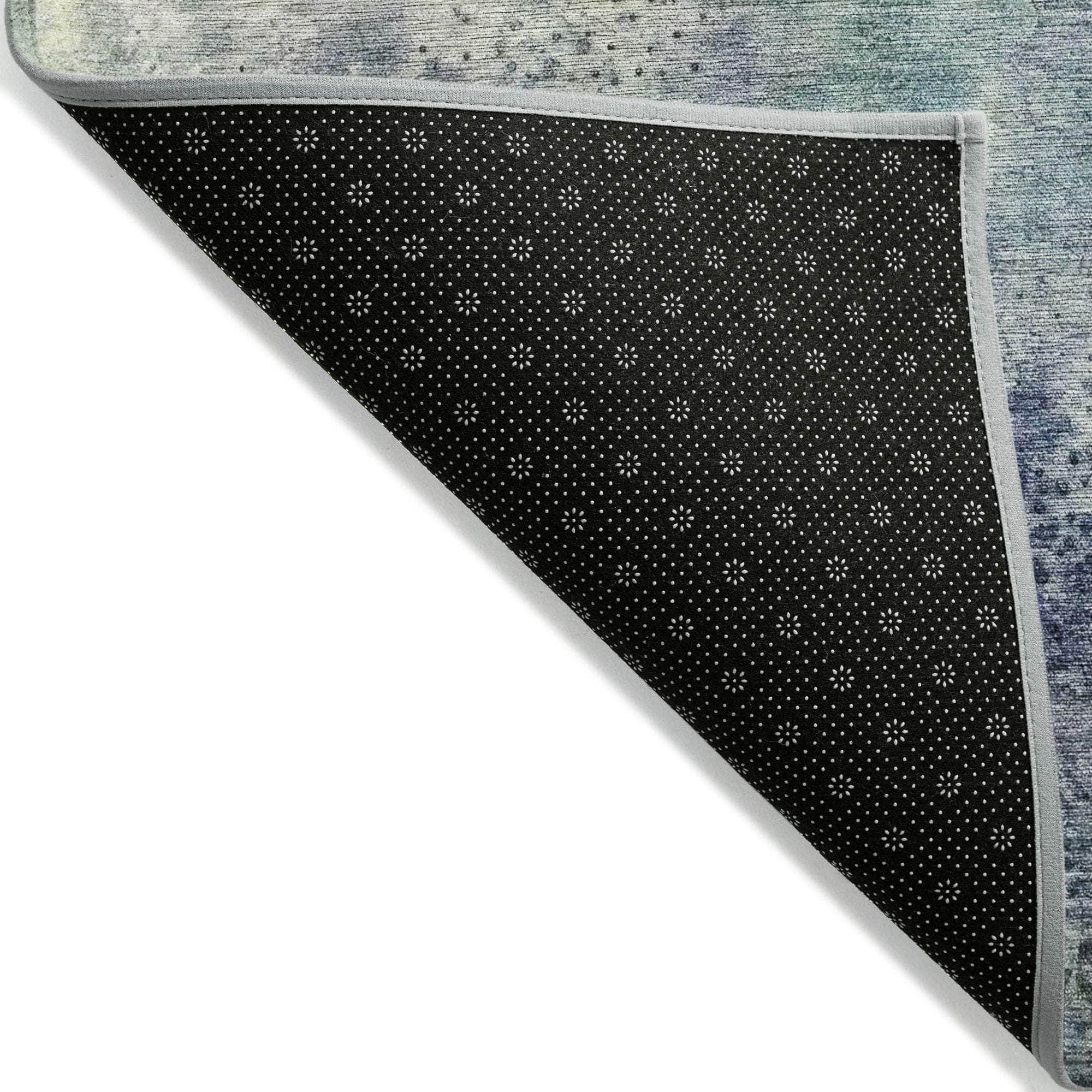 Machine Made ACN505 Blue Rugs