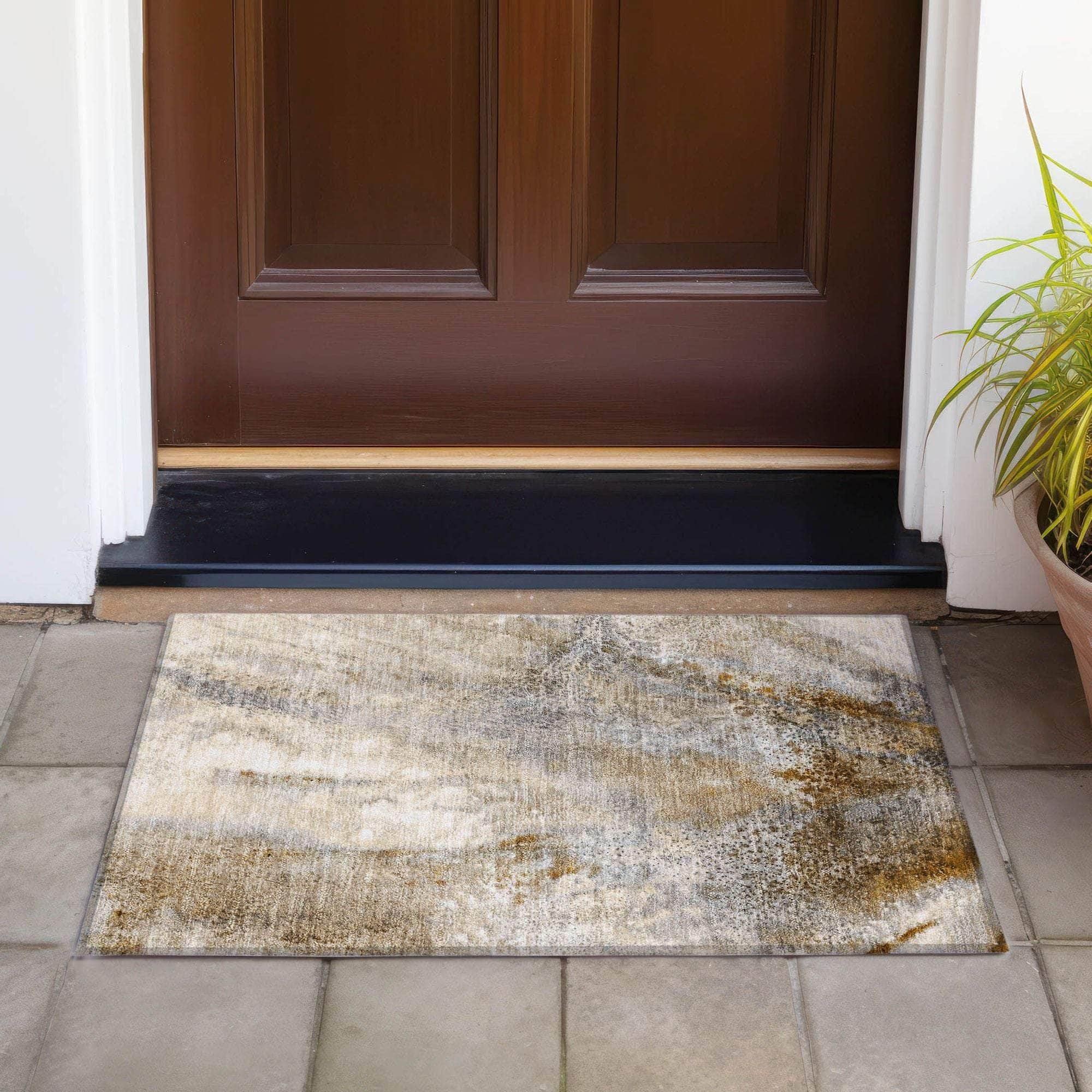 Machine Made ACN505 Brown Rugs