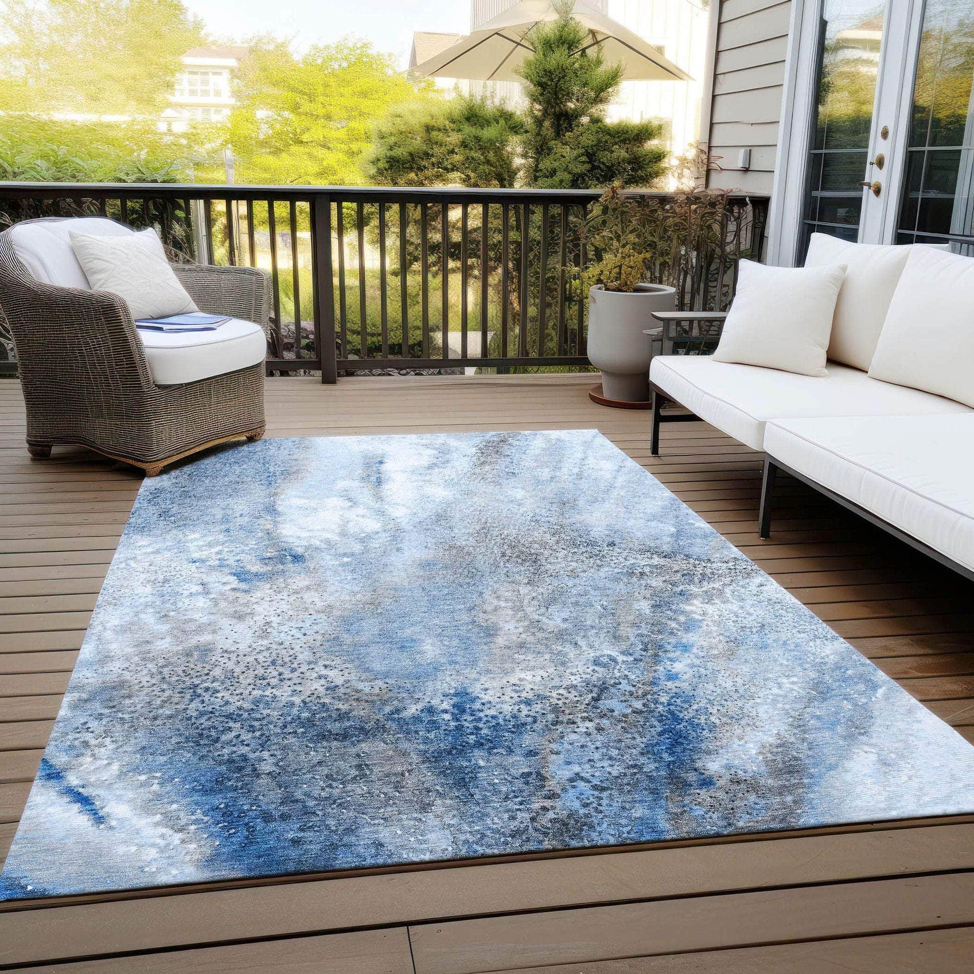 Machine Made ACN505 Navy Blue Rugs