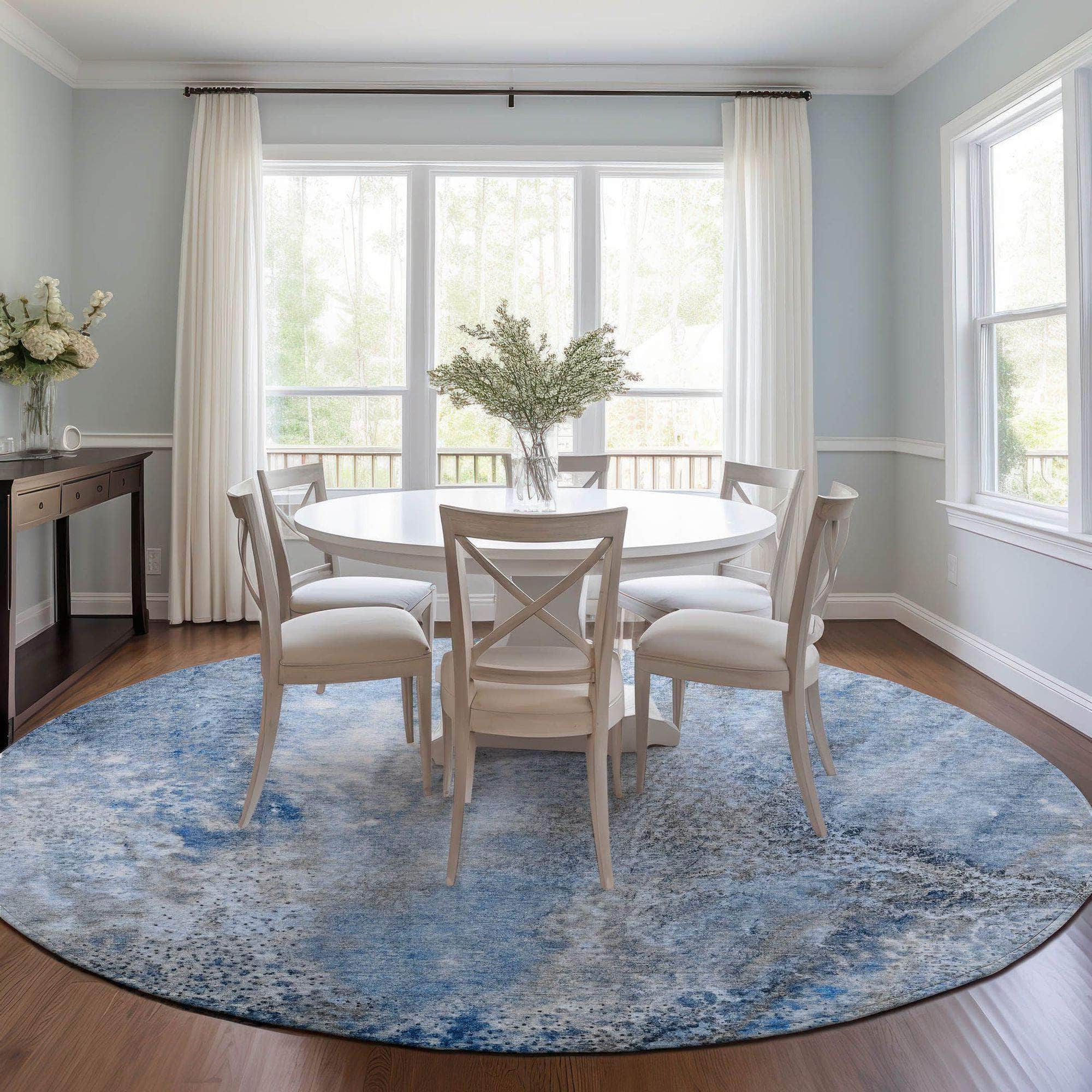 Machine Made ACN505 Navy Blue Rugs