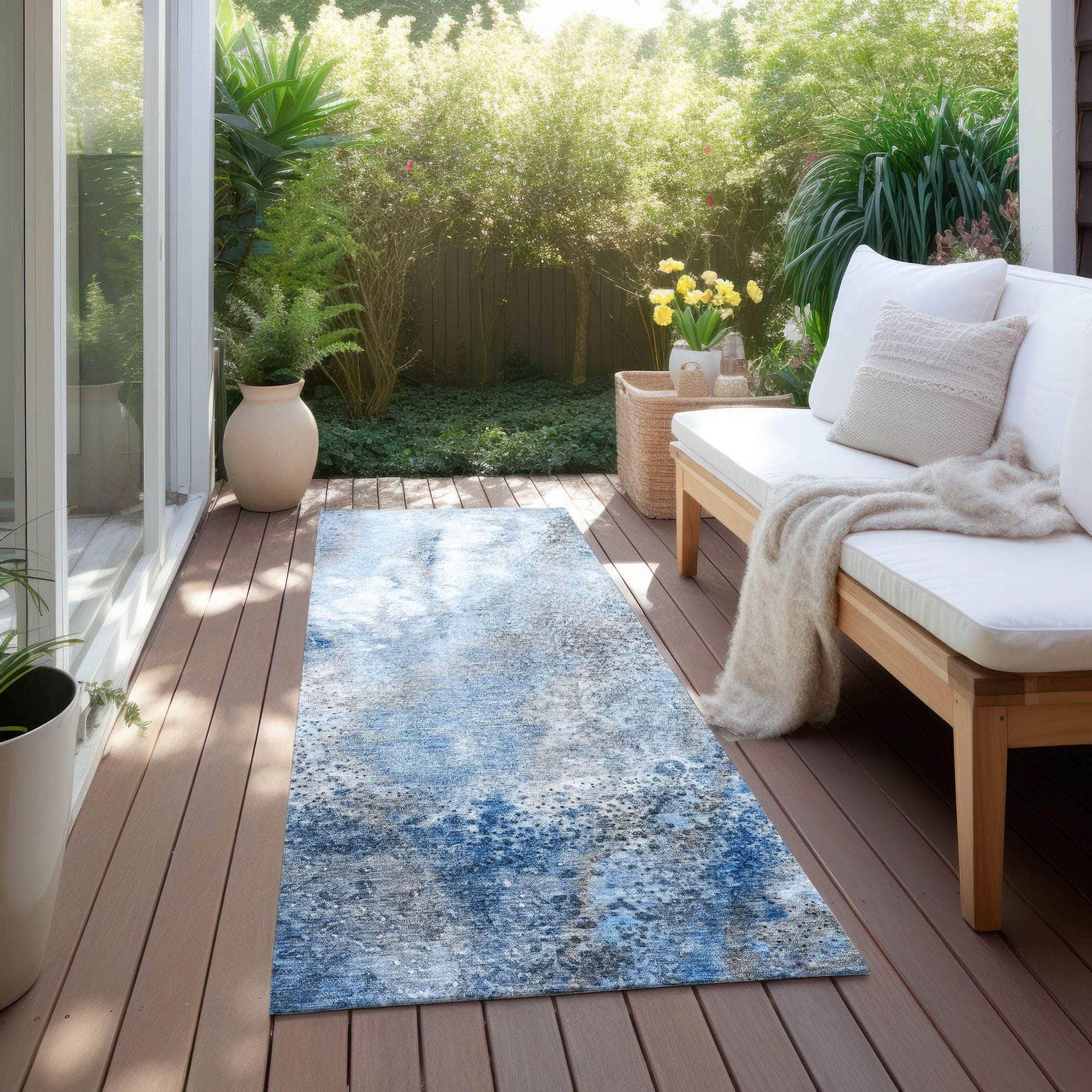 Machine Made ACN505 Navy Blue Rugs