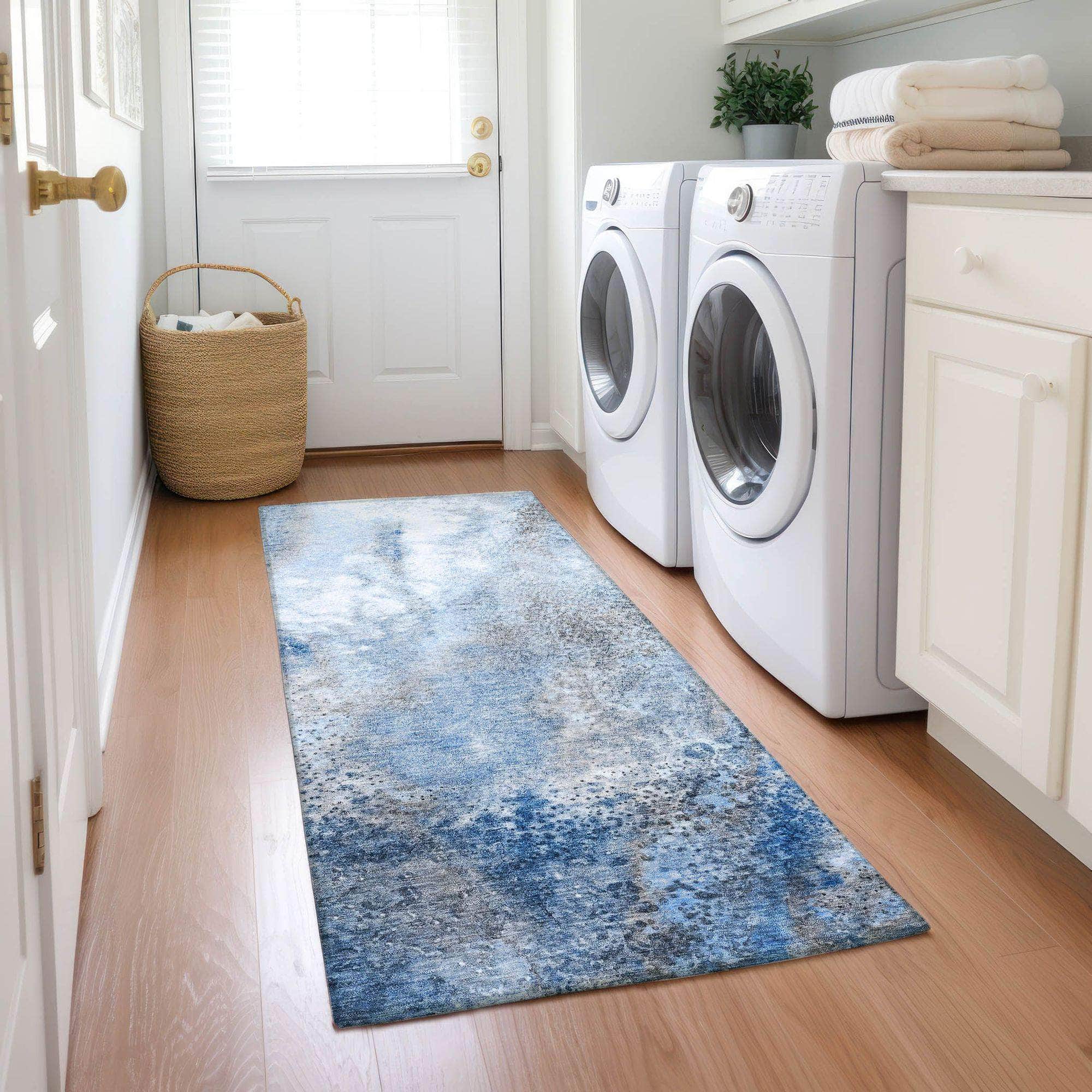 Machine Made ACN505 Navy Blue Rugs