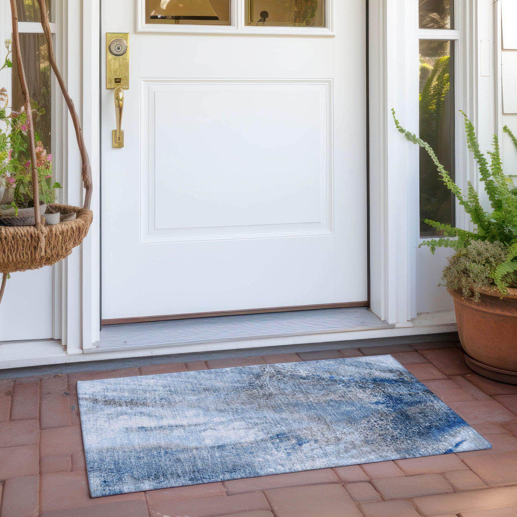 Machine Made ACN505 Navy Blue Rugs
