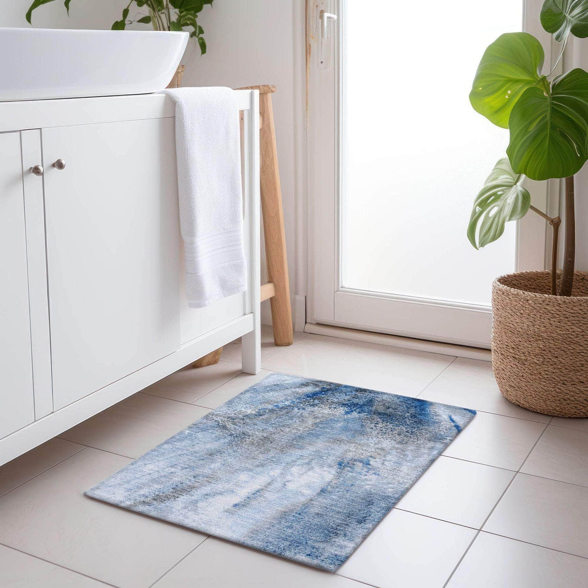 Machine Made ACN505 Navy Blue Rugs