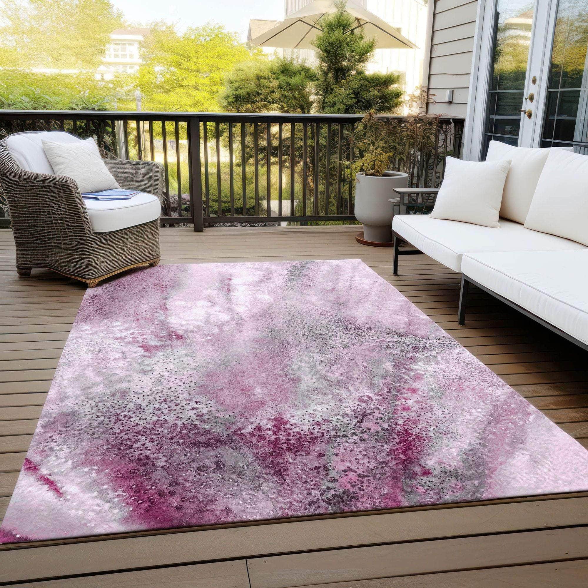 Machine Made ACN505 Pink Rugs