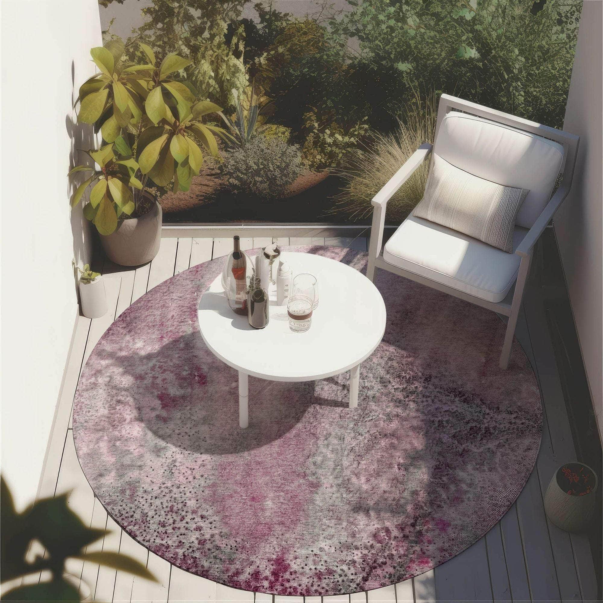 Machine Made ACN505 Pink Rugs
