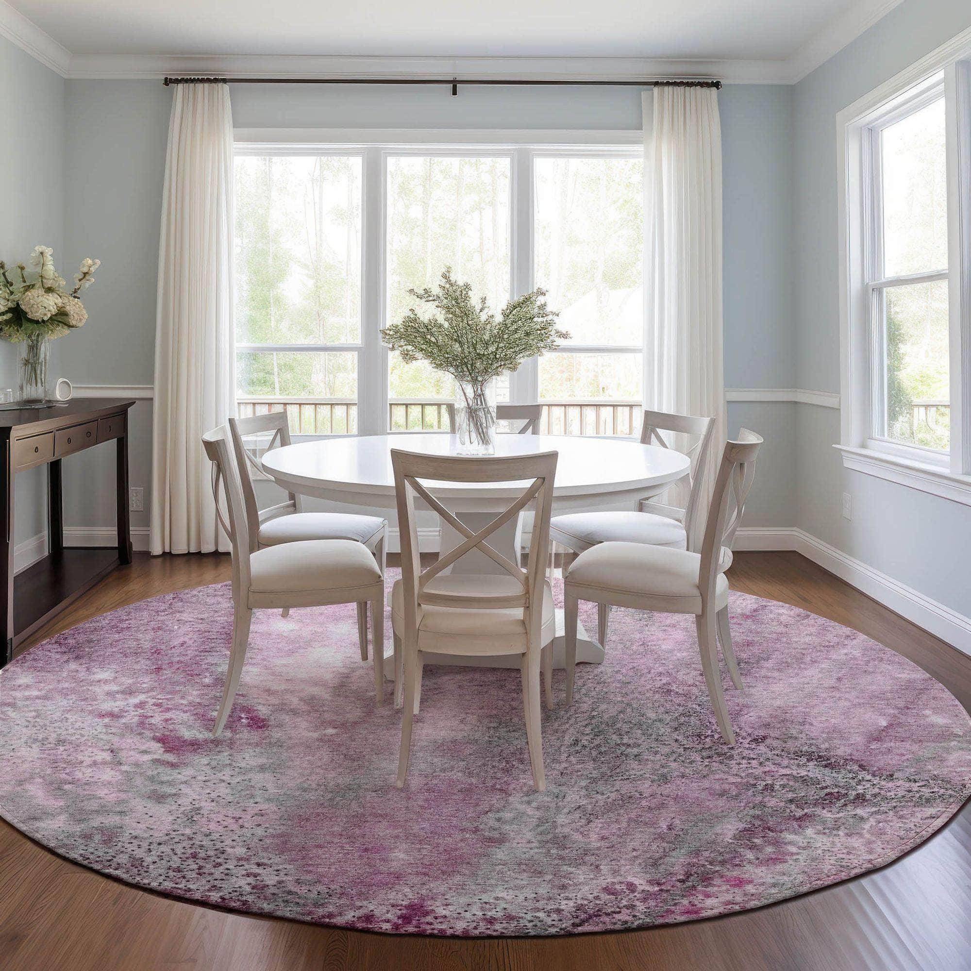 Machine Made ACN505 Pink Rugs