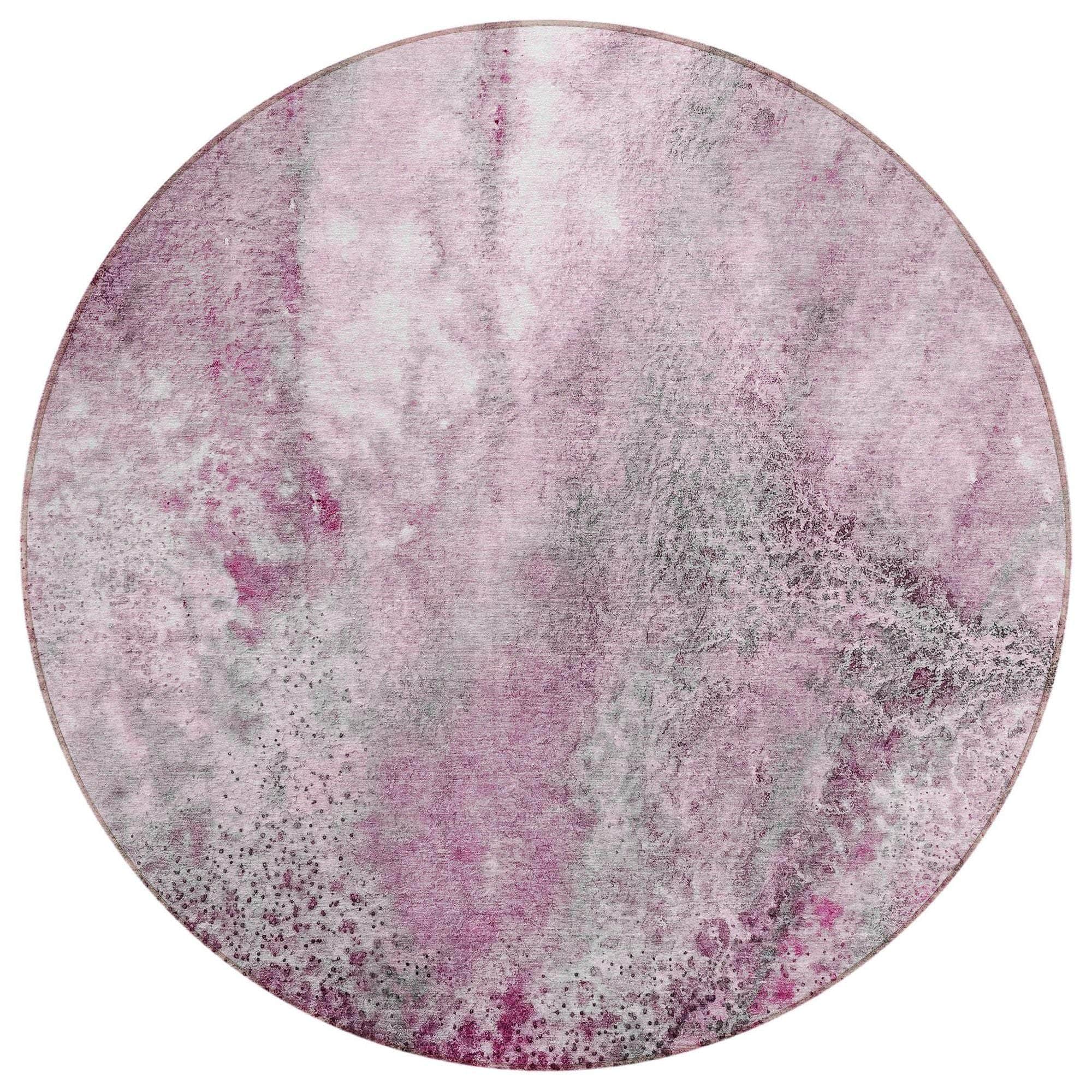 Machine Washable Pink Rug - Indoor / Outdoor - Kids / Pet Friendly Watercolors Print Rug