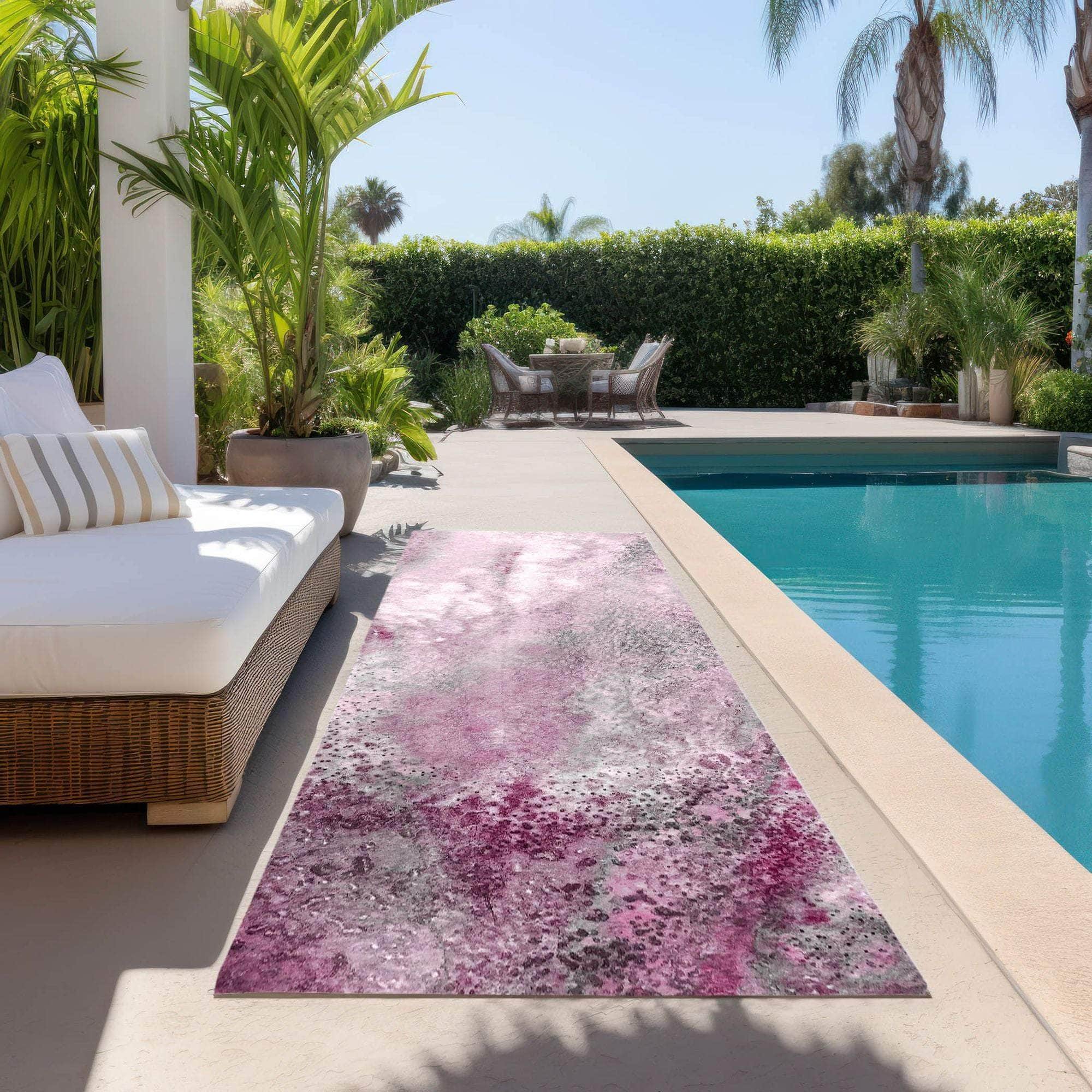 Machine Made ACN505 Pink Rugs