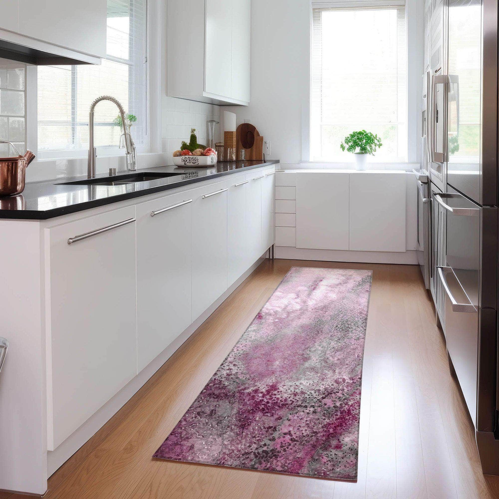 Machine Made ACN505 Pink Rugs