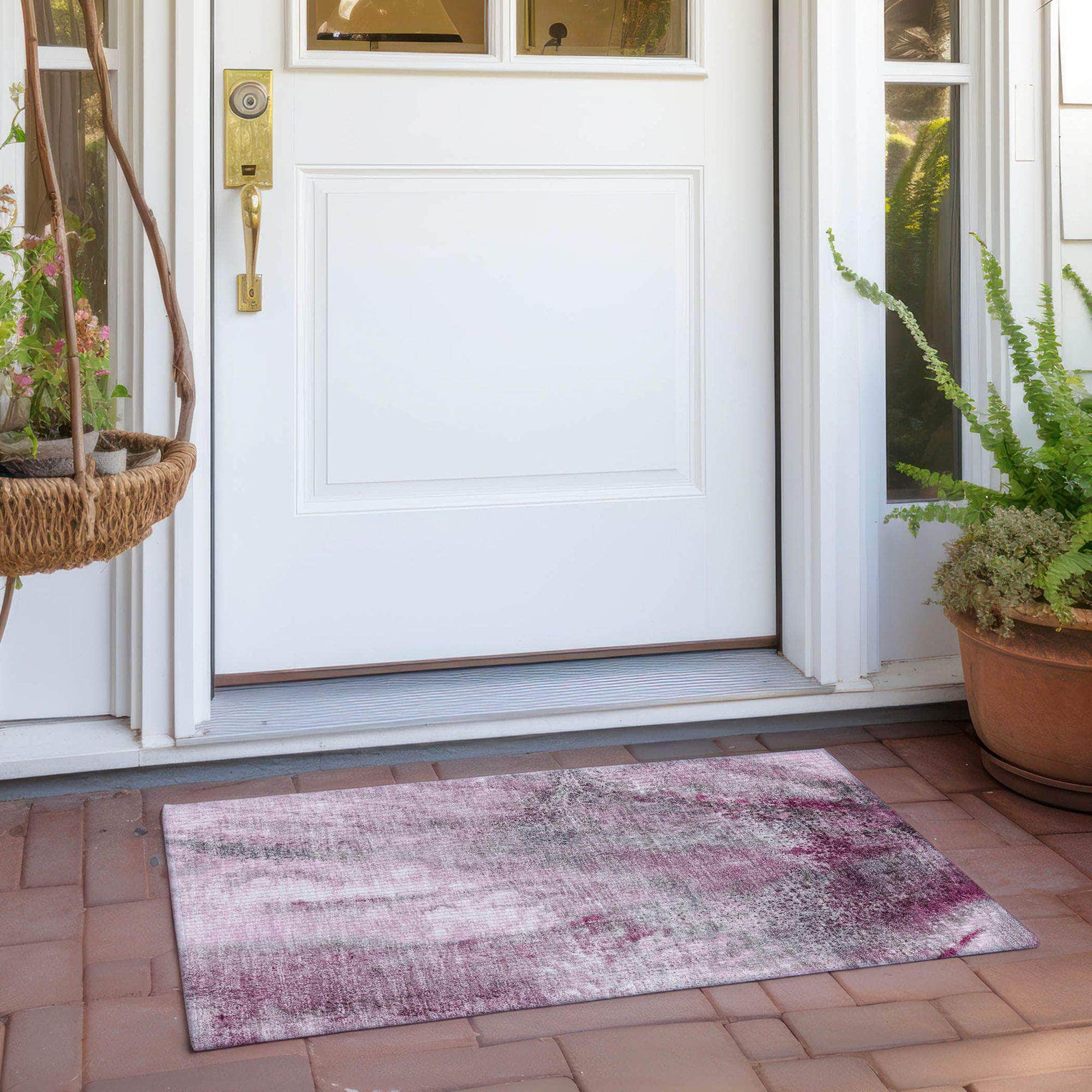 Machine Made ACN505 Pink Rugs