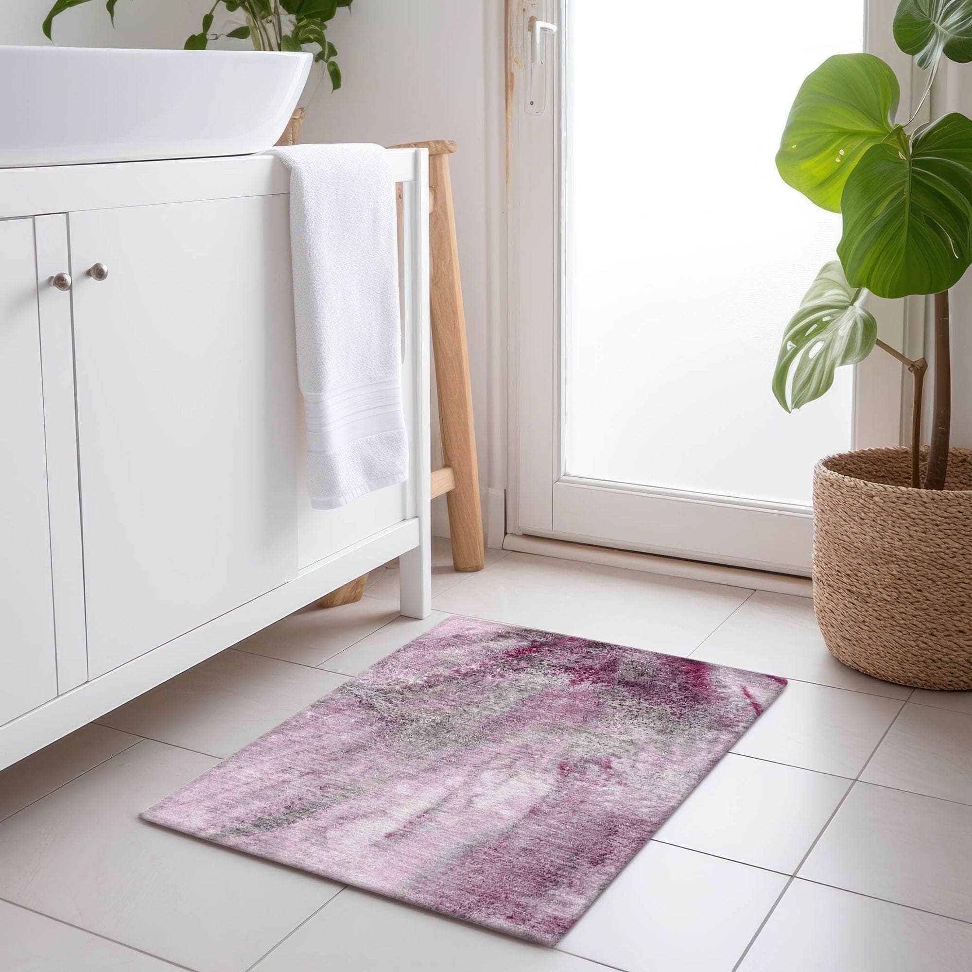 Machine Made ACN505 Pink Rugs
