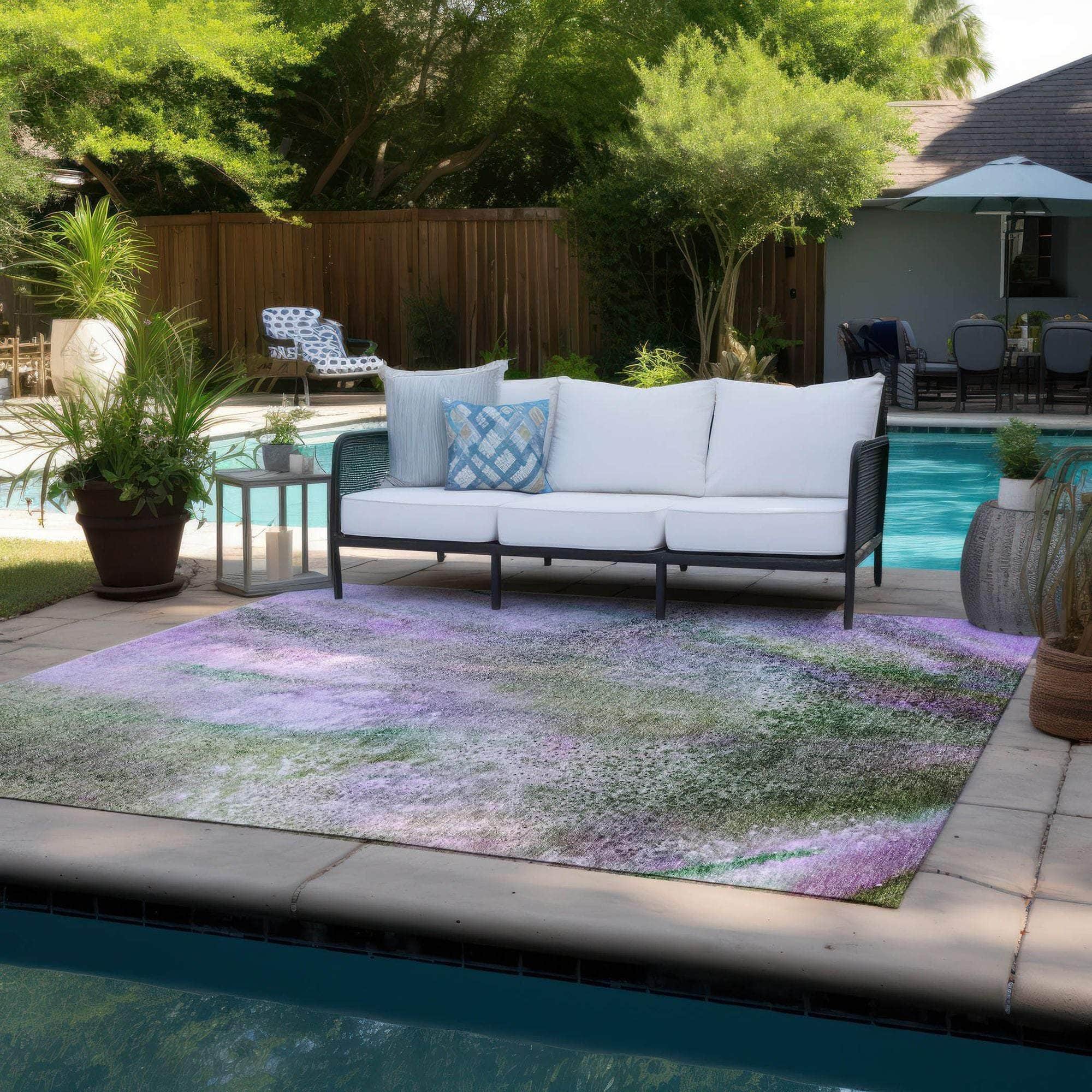 Machine Made ACN505 Purple Rugs