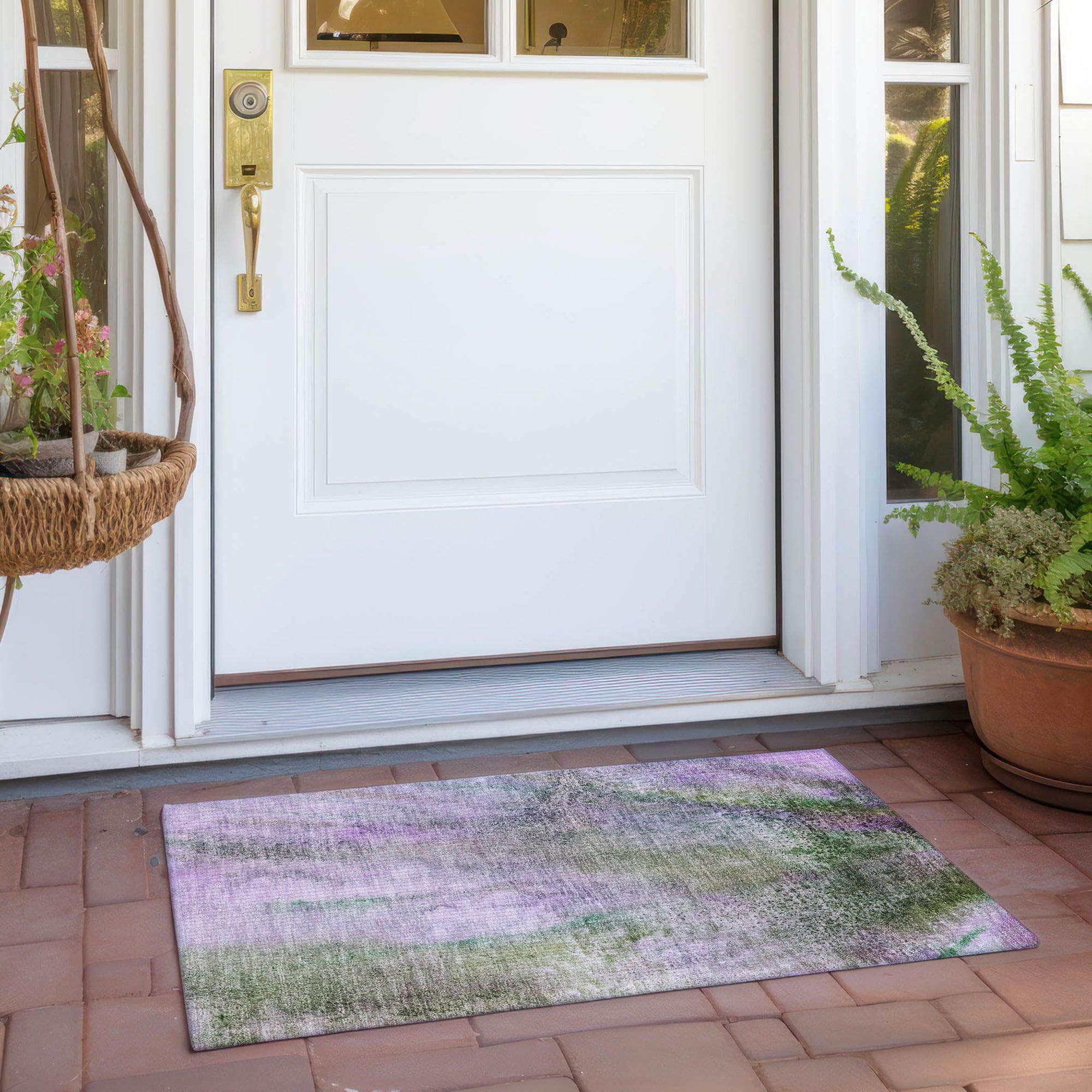 Machine Made ACN505 Purple Rugs