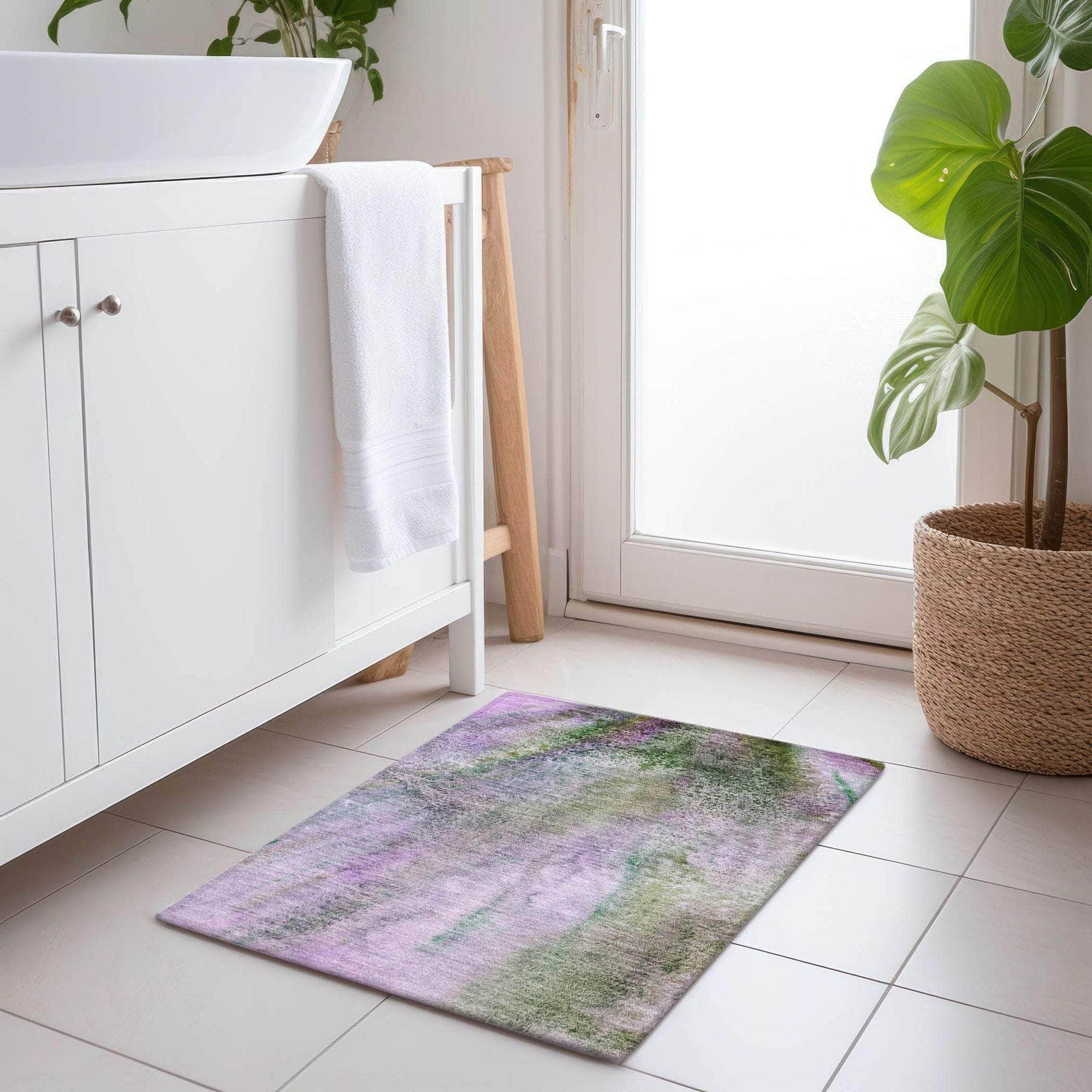 Machine Made ACN505 Purple Rugs