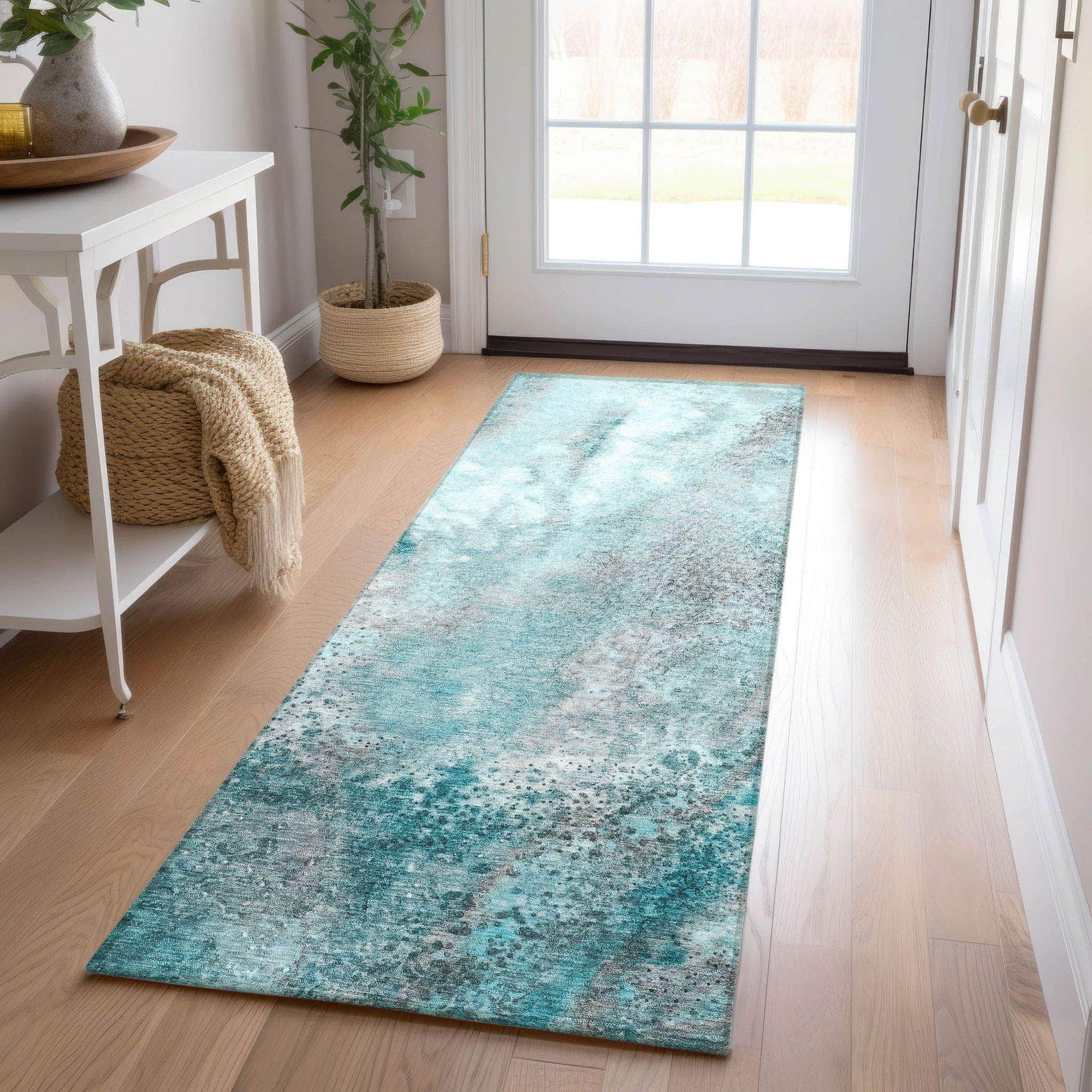 Machine Made ACN505 Teal Rugs