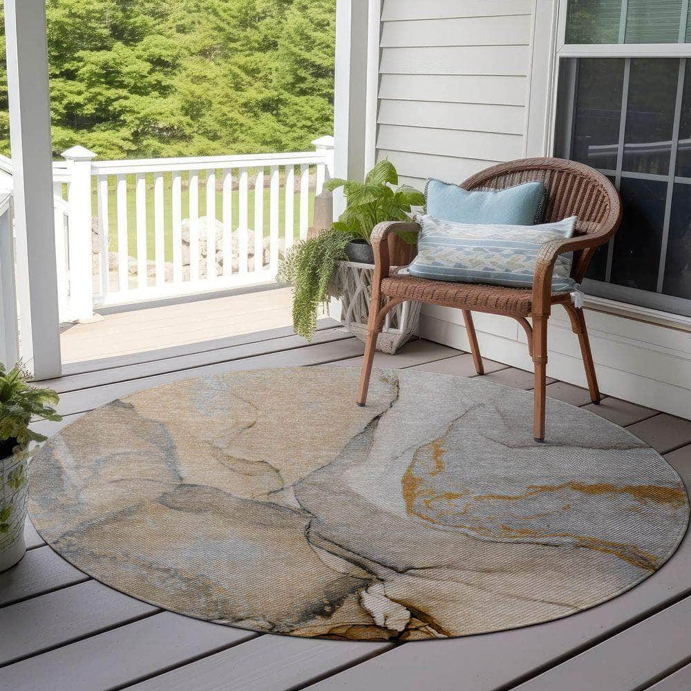 Machine Made ACN506 Beige Brown Rugs