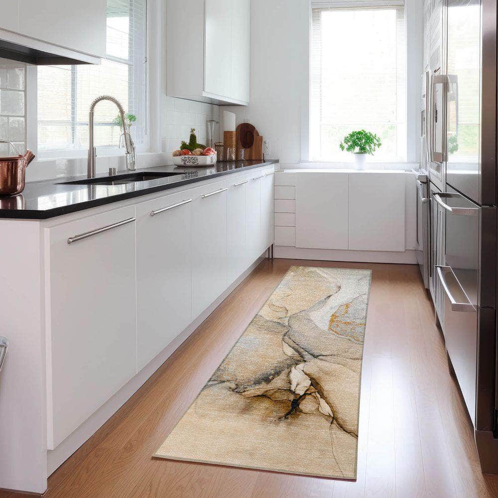 Machine Made ACN506 Beige Brown Rugs