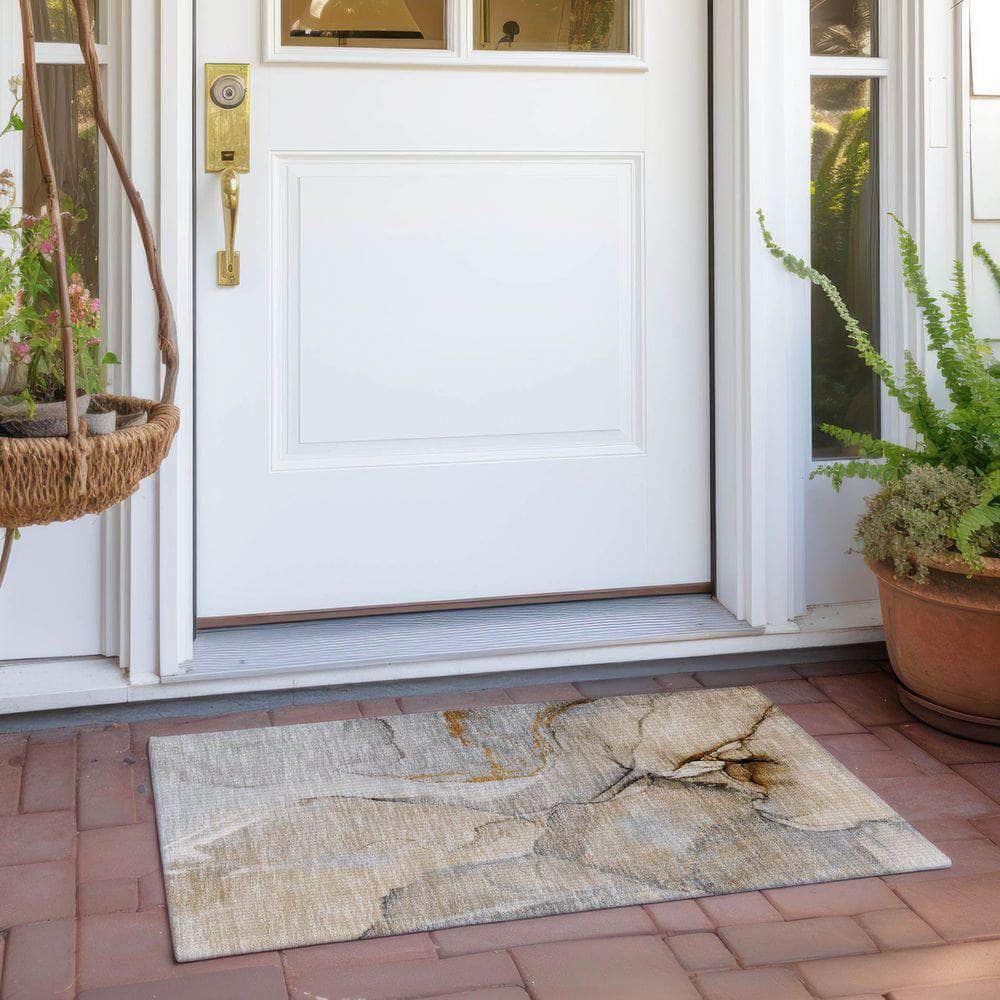 Machine Made ACN506 Beige Brown Rugs