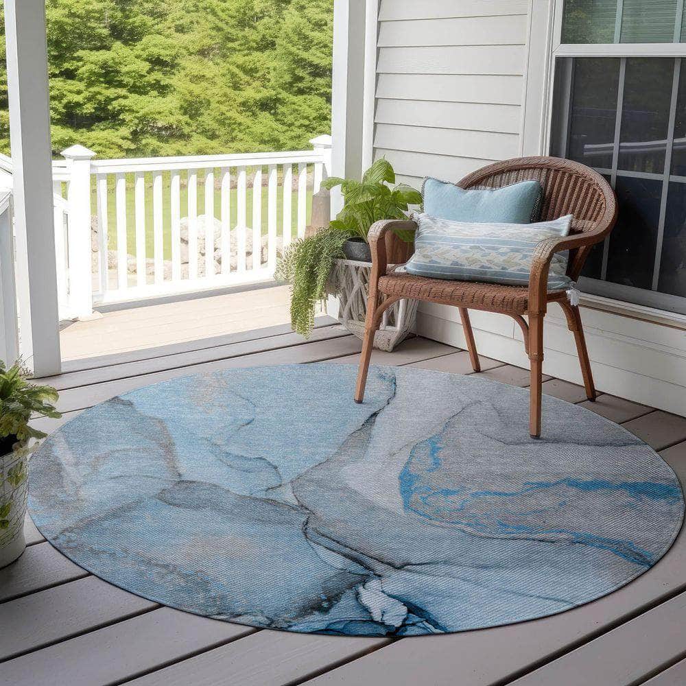 Machine Made ACN506 Blue Rugs