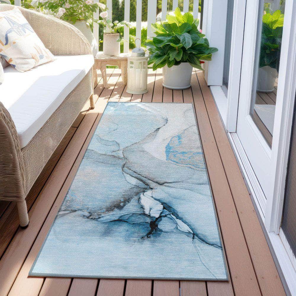 Machine Made ACN506 Blue Rugs
