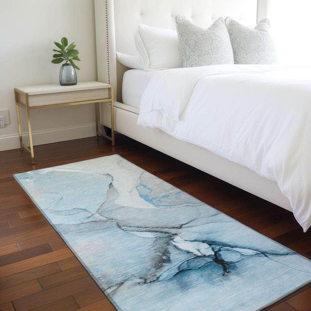 Machine Made ACN506 Blue Rugs