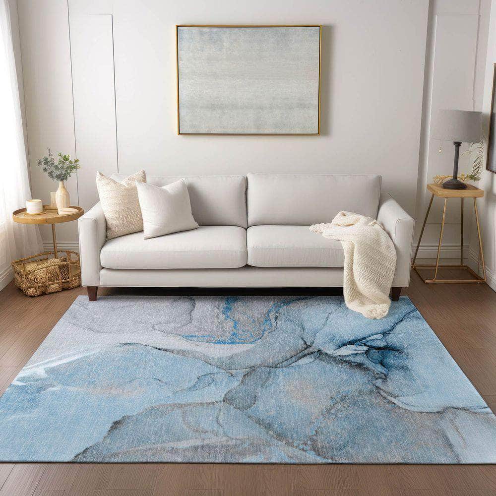 Machine Made ACN506 Blue Rugs