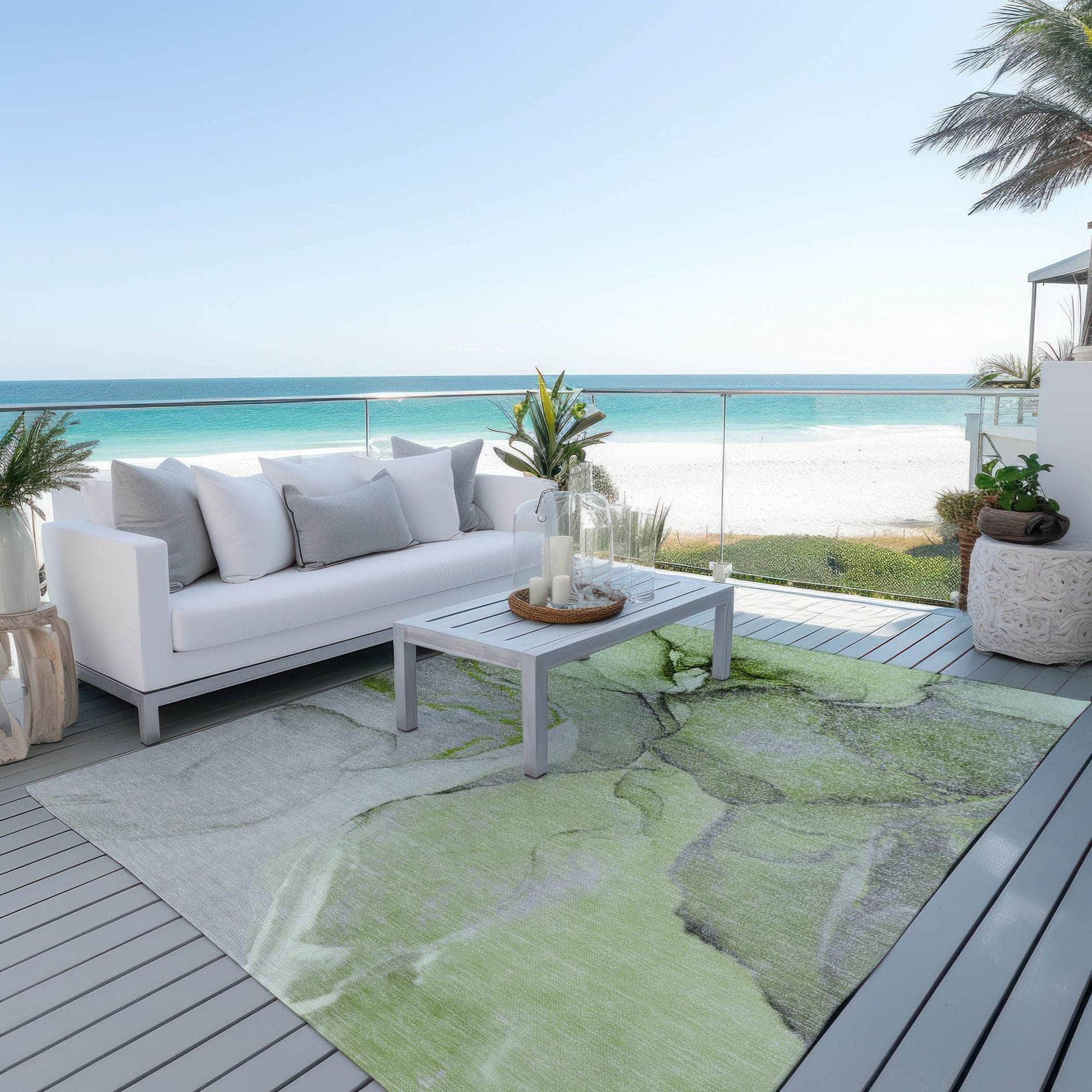 Machine Made ACN506 Green Rugs