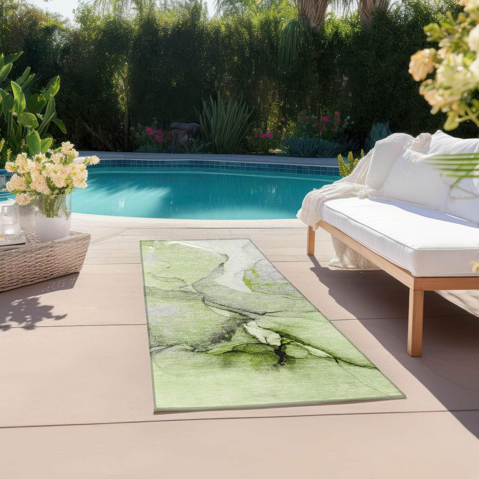 Machine Made ACN506 Green Rugs
