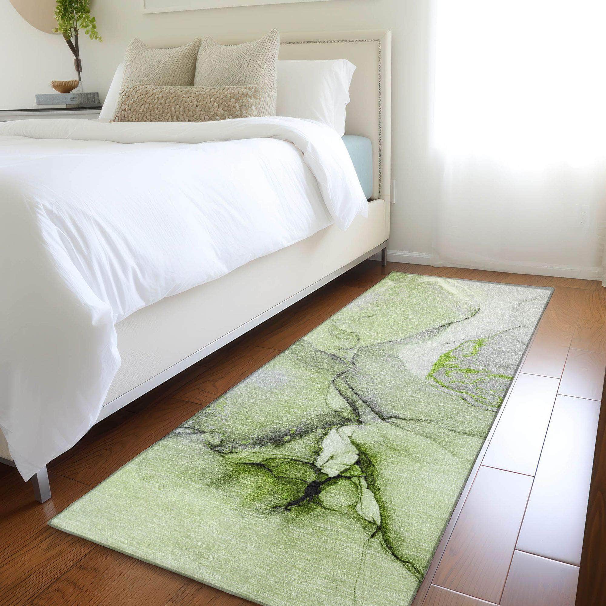 Machine Made ACN506 Green Rugs