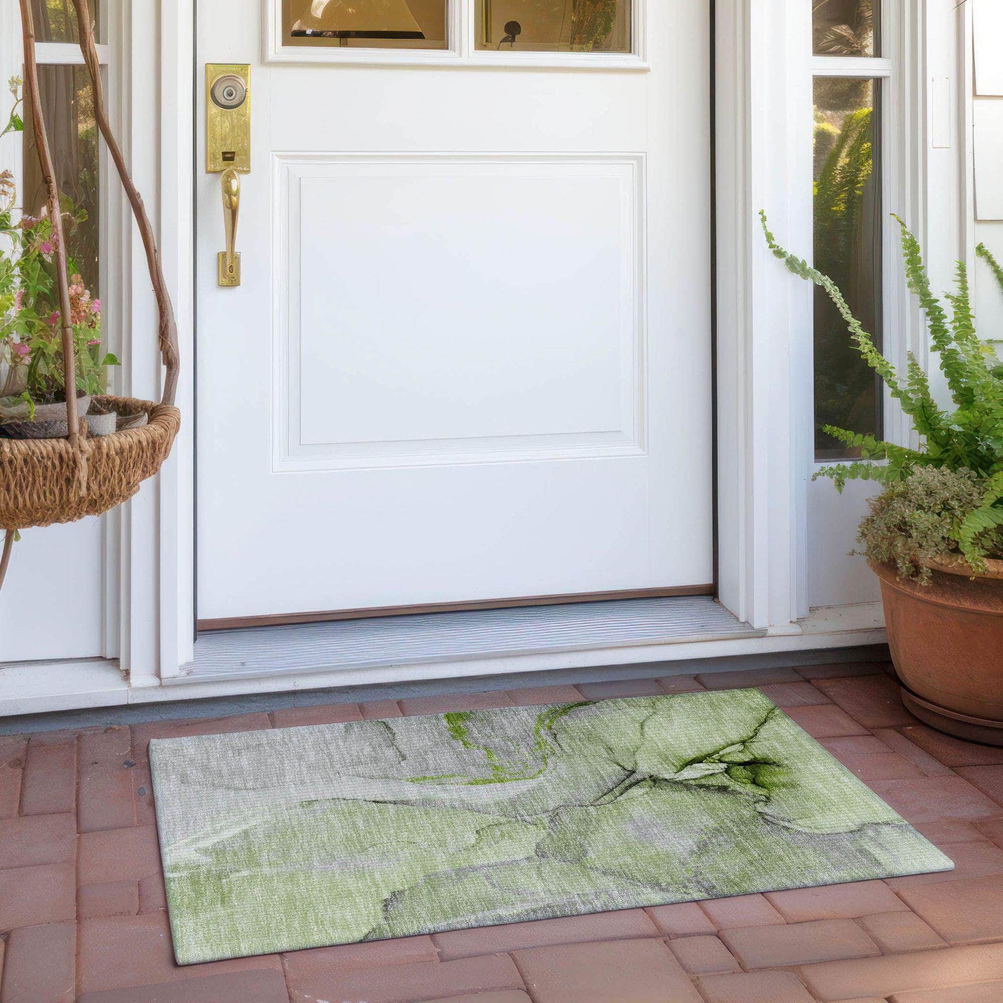 Machine Made ACN506 Green Rugs