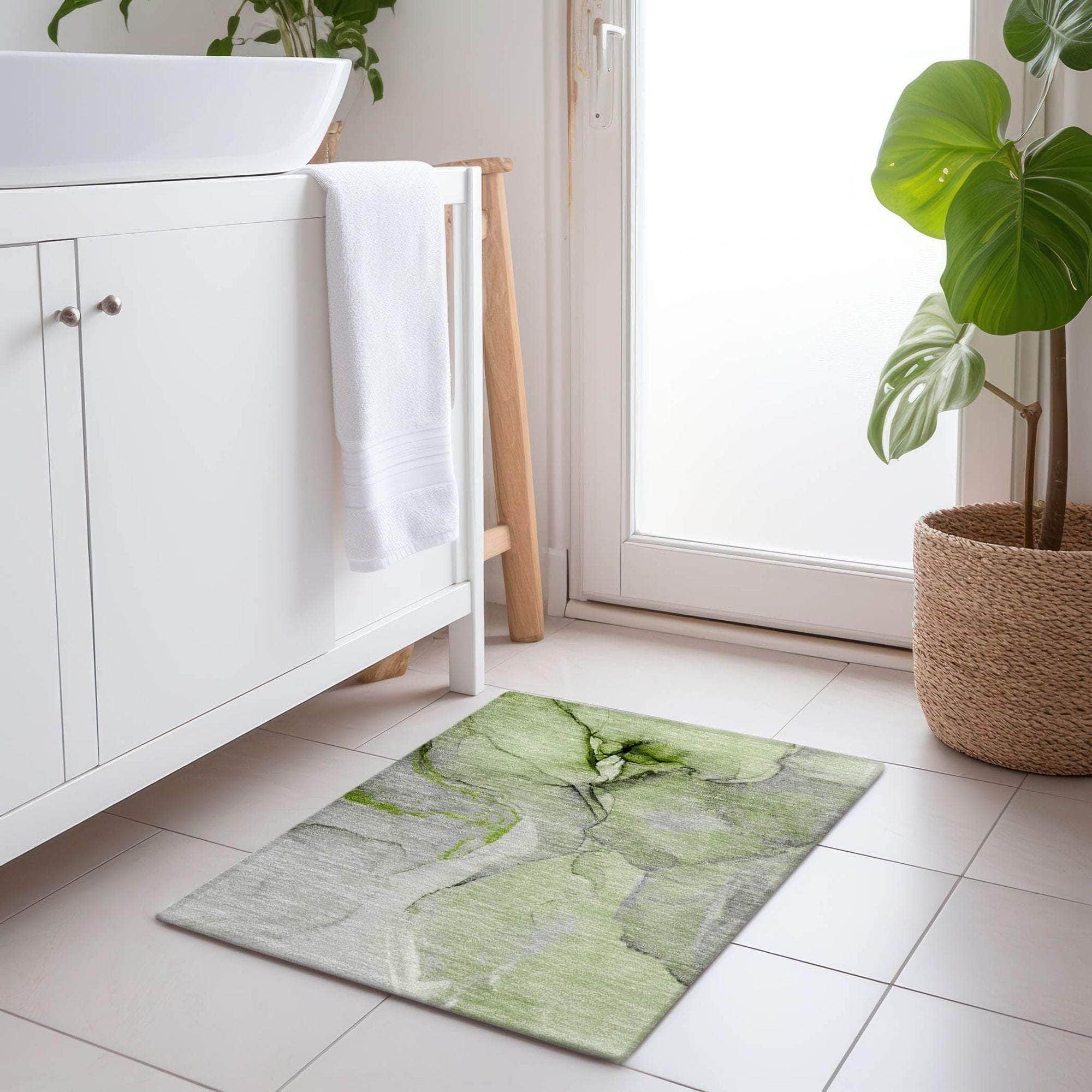 Machine Made ACN506 Green Rugs