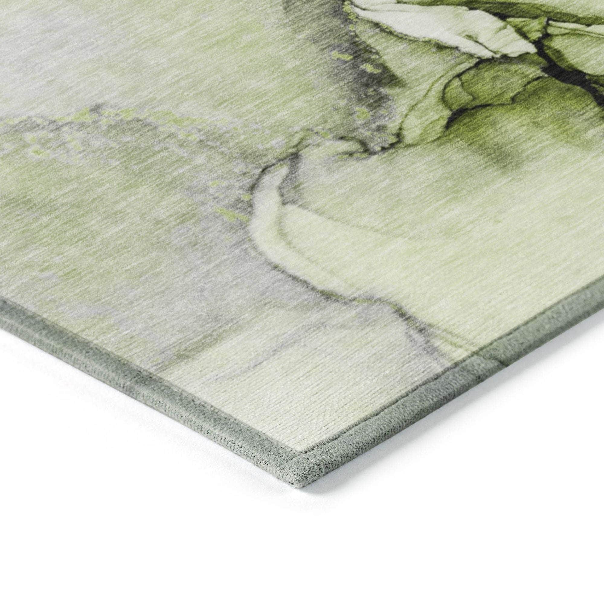 Machine Made ACN506 Green Rugs