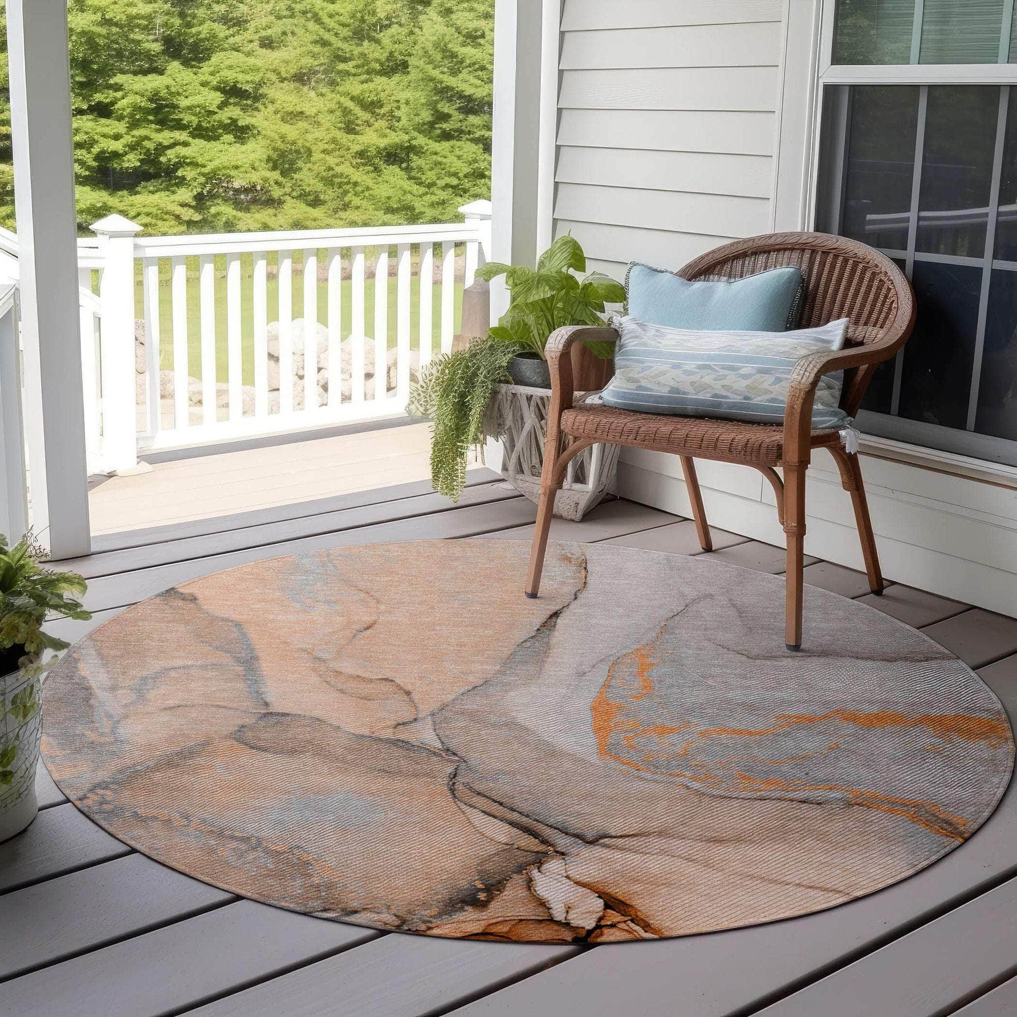 Machine Made ACN506 Orange Rugs