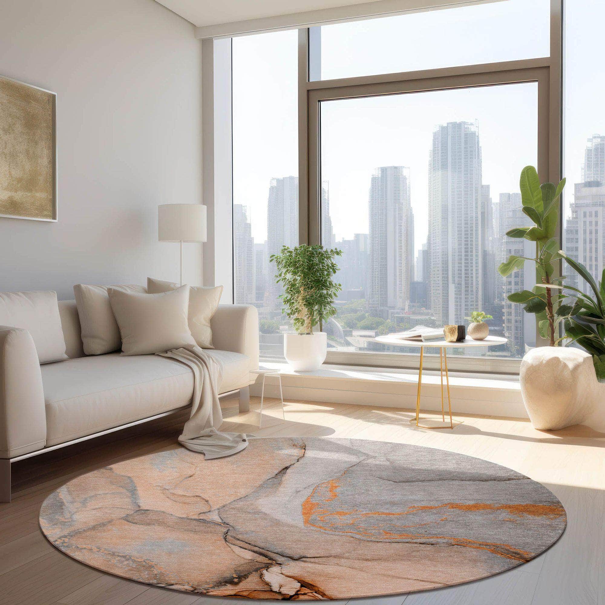 Machine Made ACN506 Orange Rugs