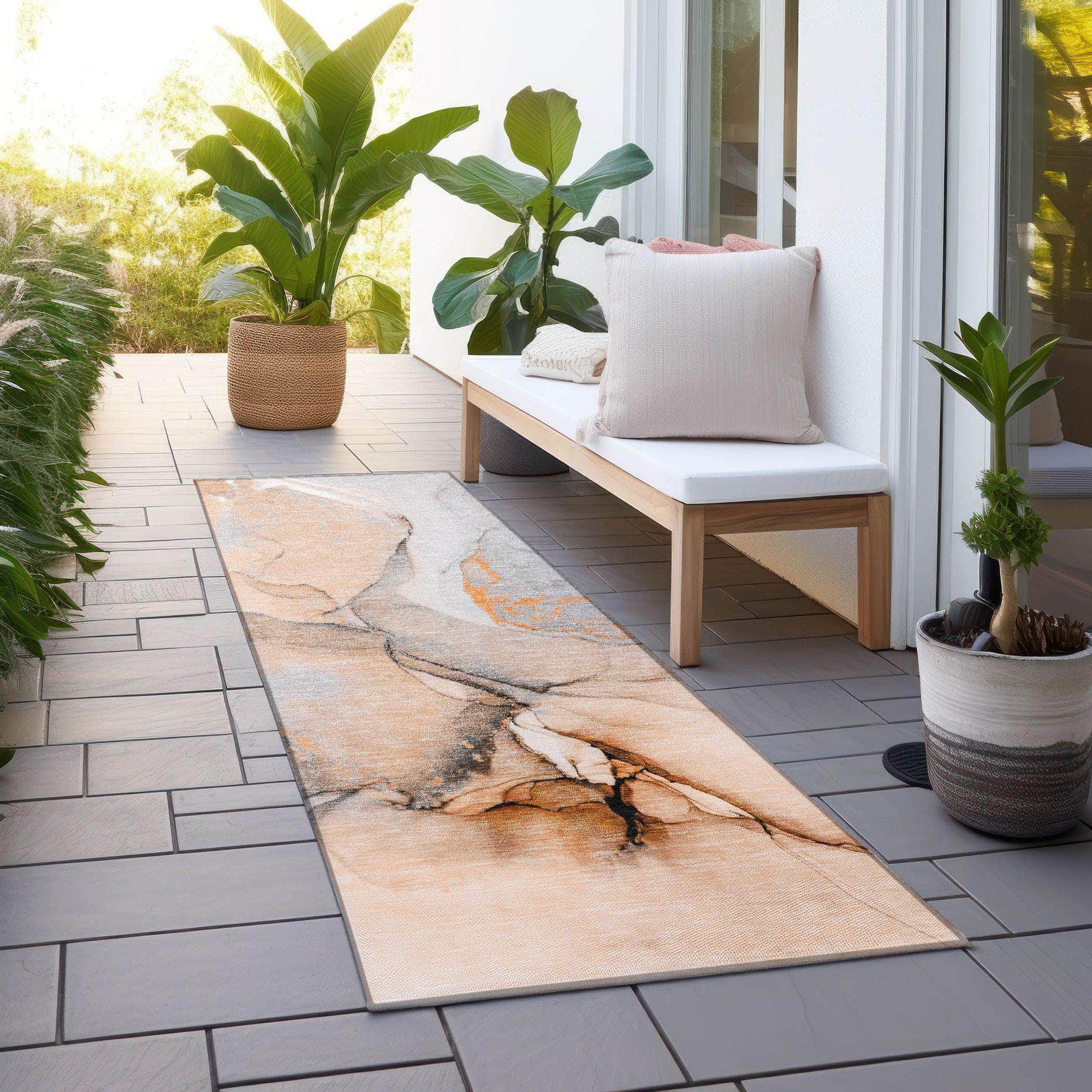 Machine Made ACN506 Orange Rugs