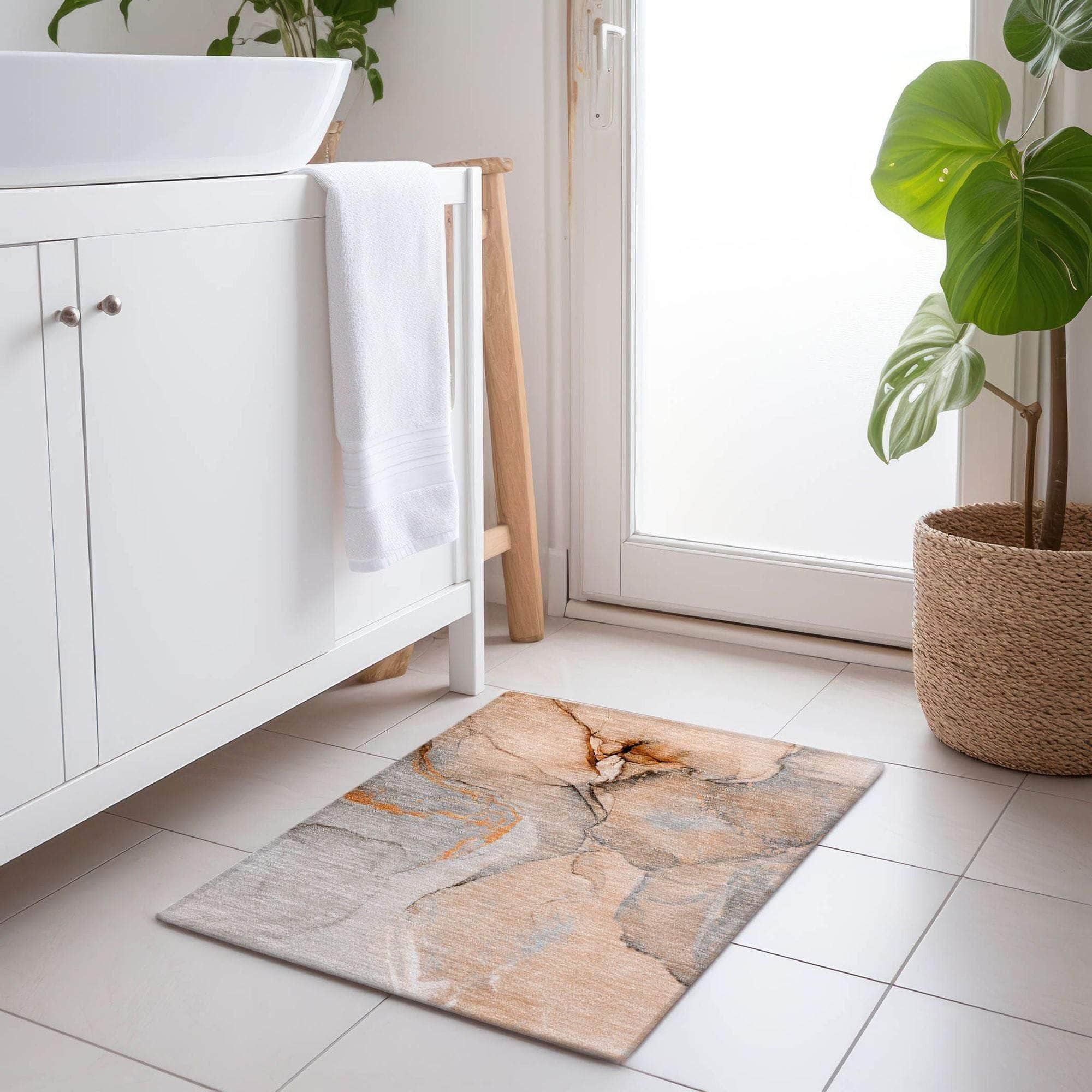 Machine Made ACN506 Orange Rugs