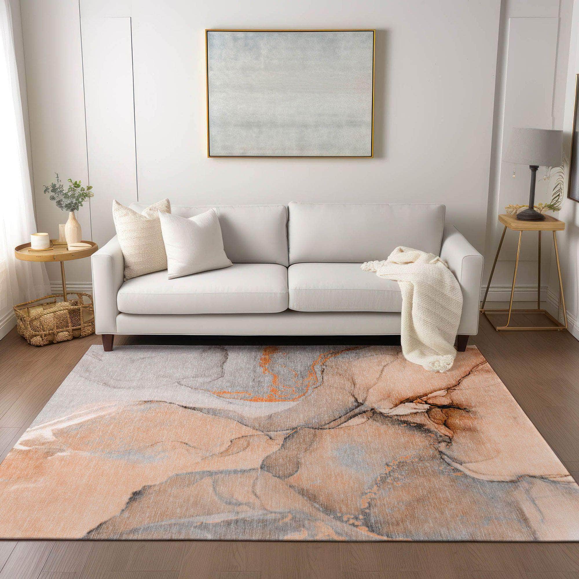 Machine Made ACN506 Orange Rugs