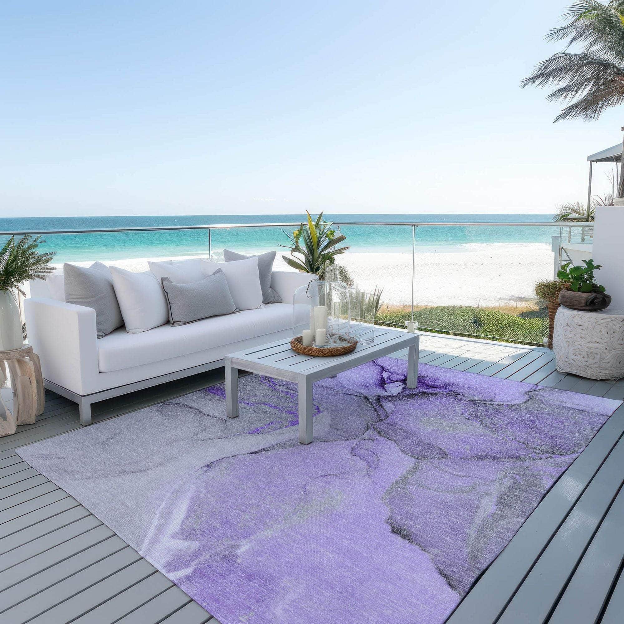 Machine Made ACN506 Purple Rugs