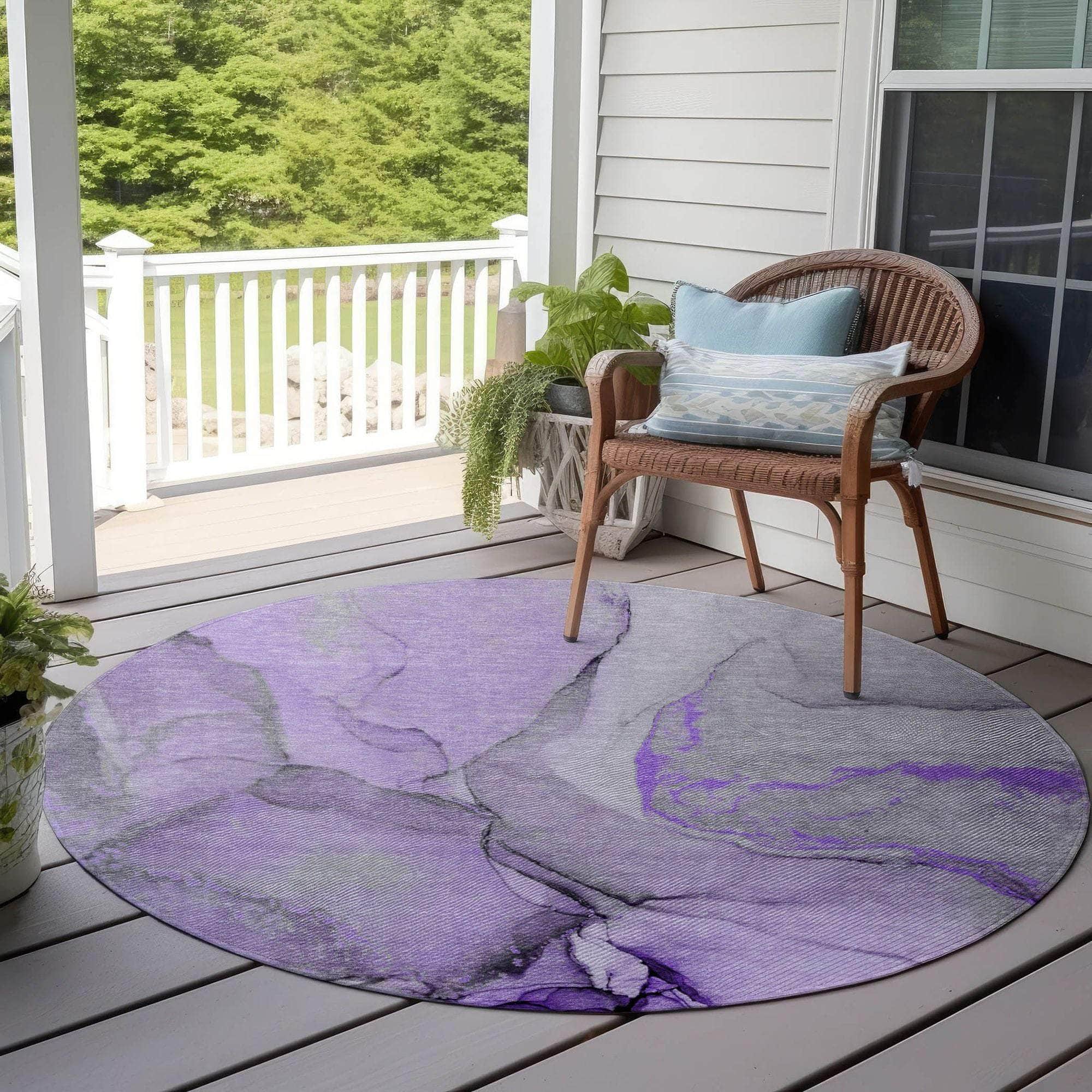 Machine Made ACN506 Purple Rugs
